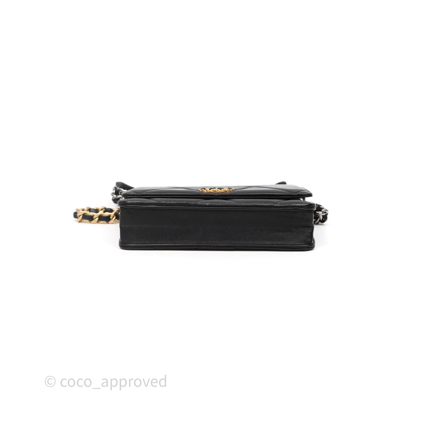 Chanel 19 Wallet on Chain WOC Black Mixed Hardware