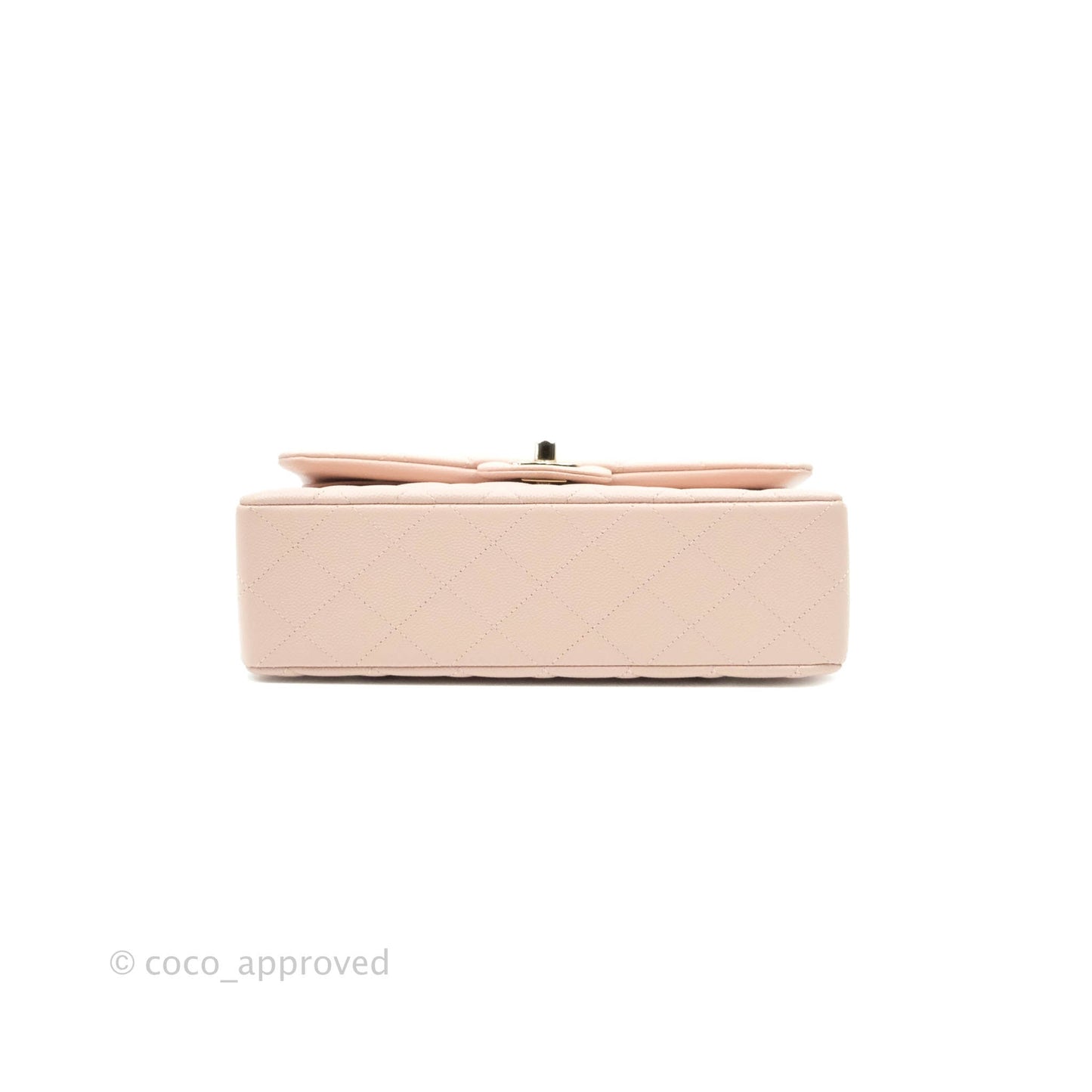 Chanel Classic Small S/M Flap Rose Clair Pink Caviar Gold Hardware 21C