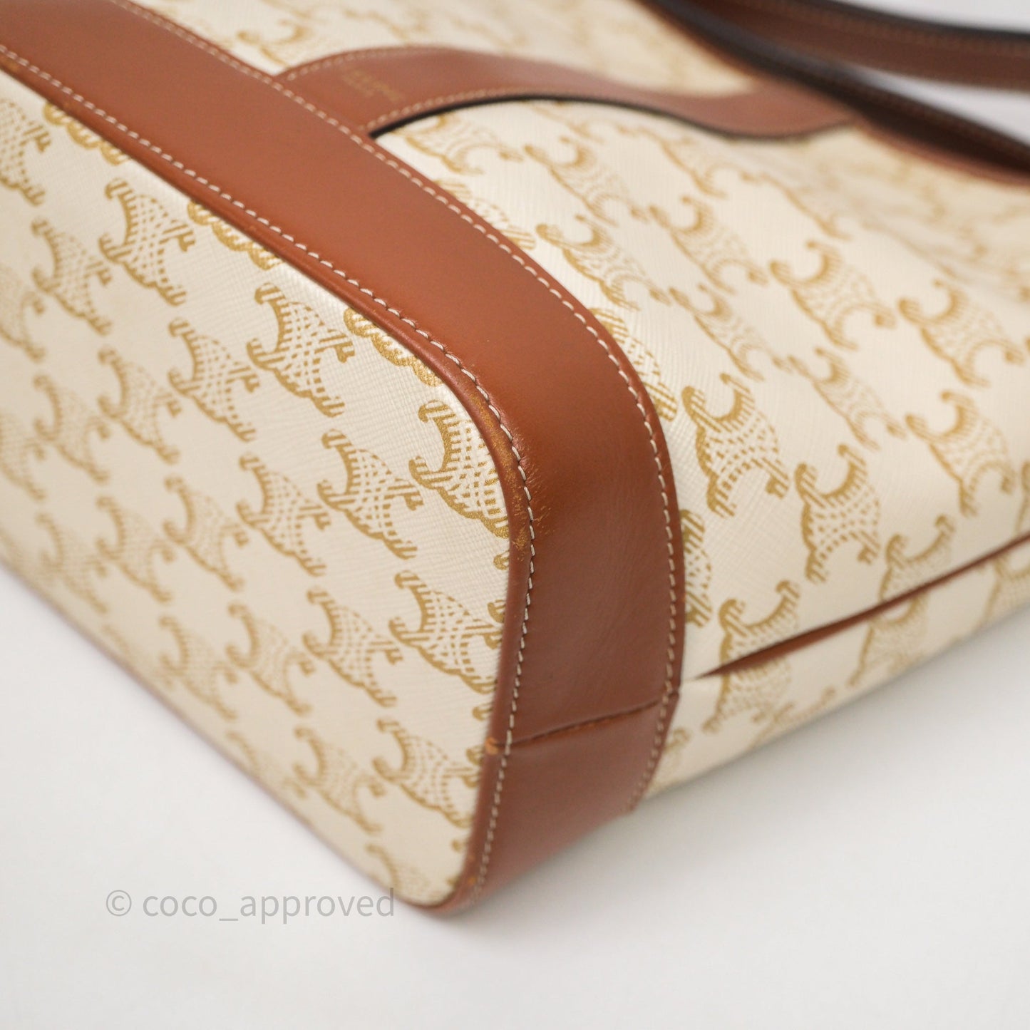 Celine Small Bucket Triomphe Canvas Grege Calfskin