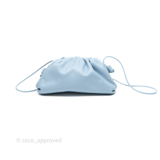 Bottega Veneta The Mini Pouch Ice Blue Calfskin