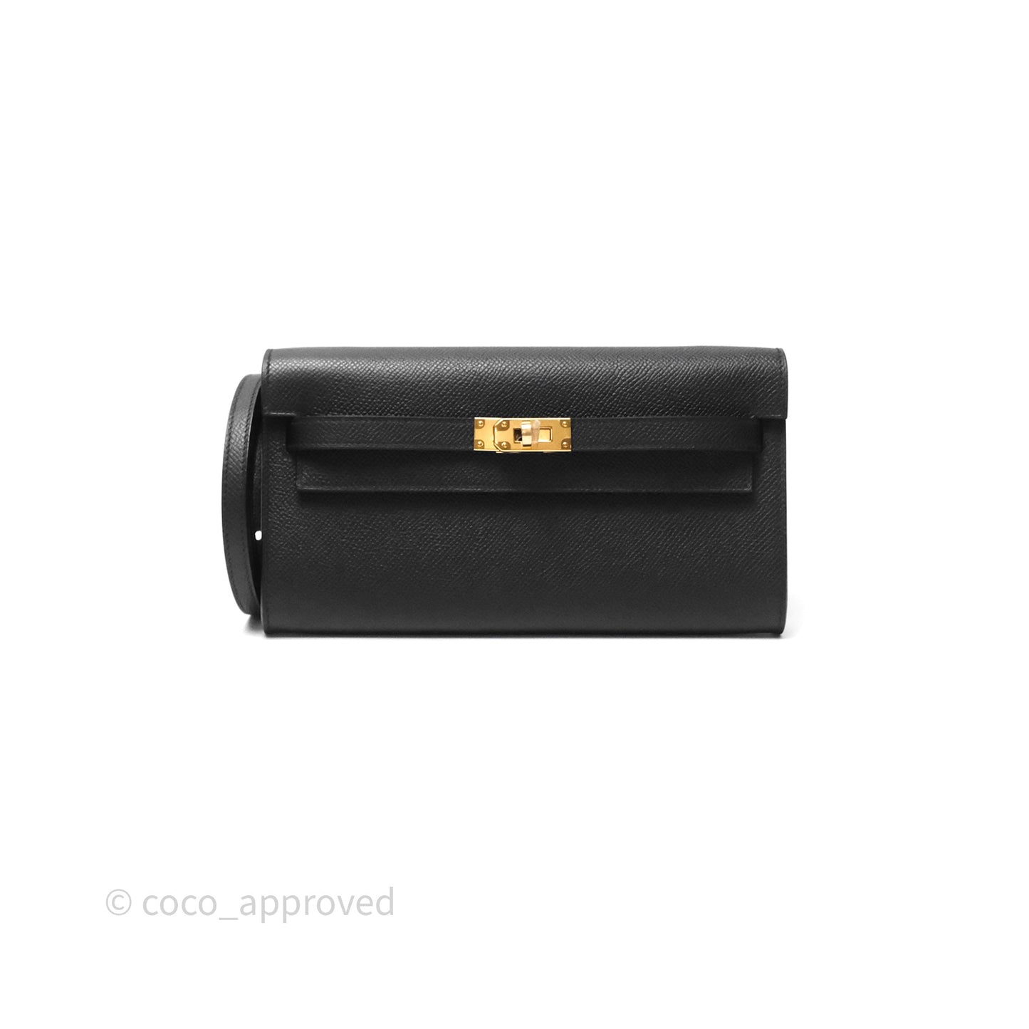 Hermès Kelly To Go Wallet Noir 89 Black Epsom Gold Hardware