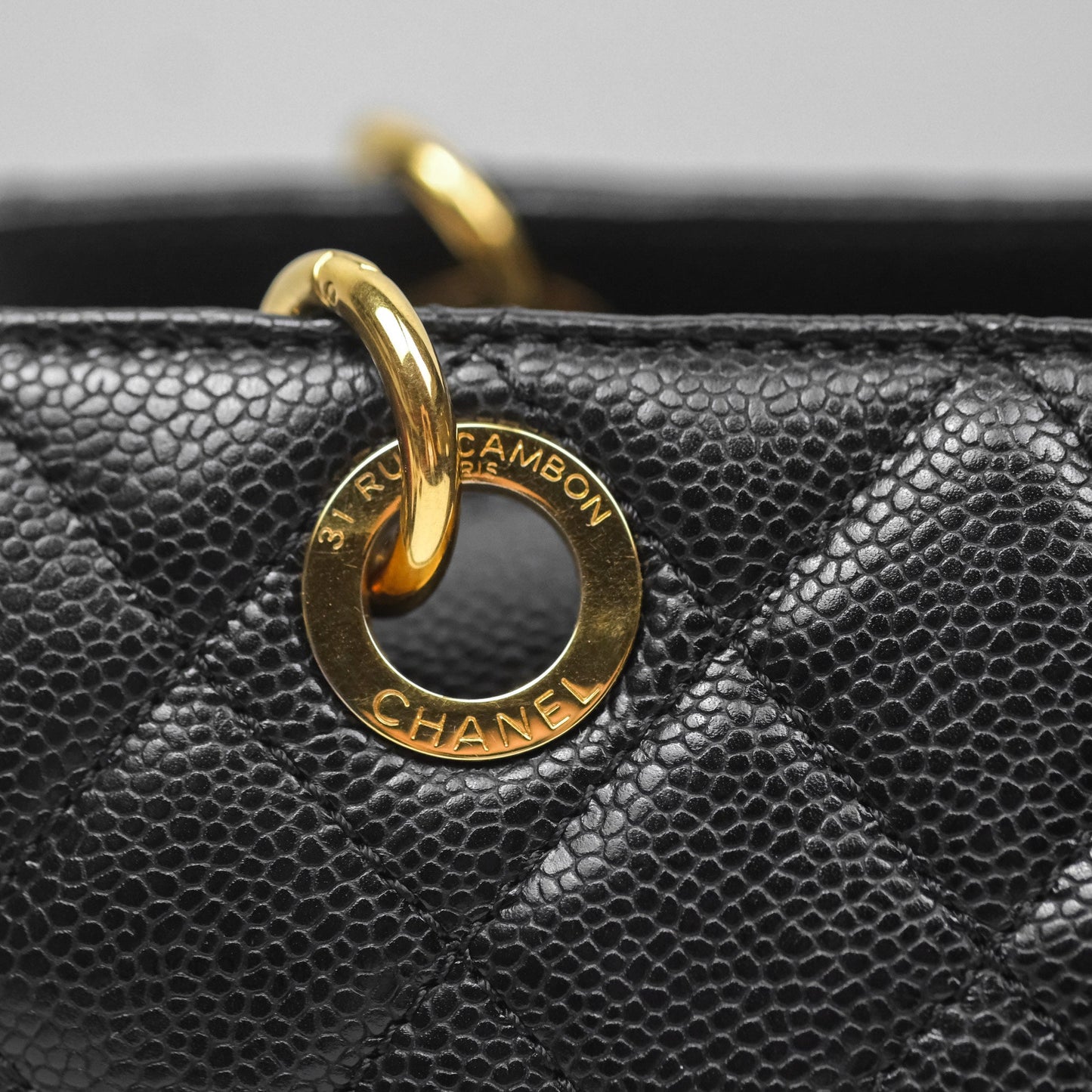 Chanel PTT Petite Timeless Shopping Tote Bag Black Caviar Gold Hardware