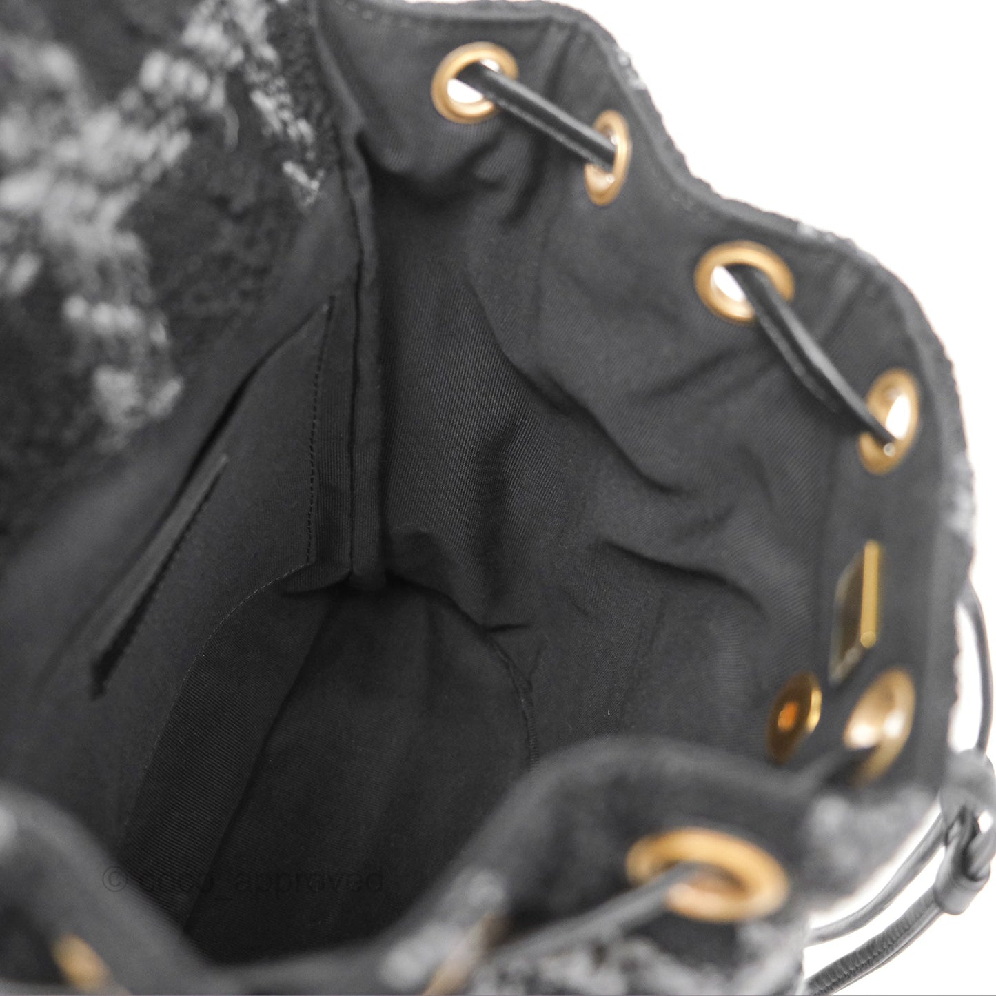 Chanel Duma Backpack Black Tweed Aged Gold Hardware 22K