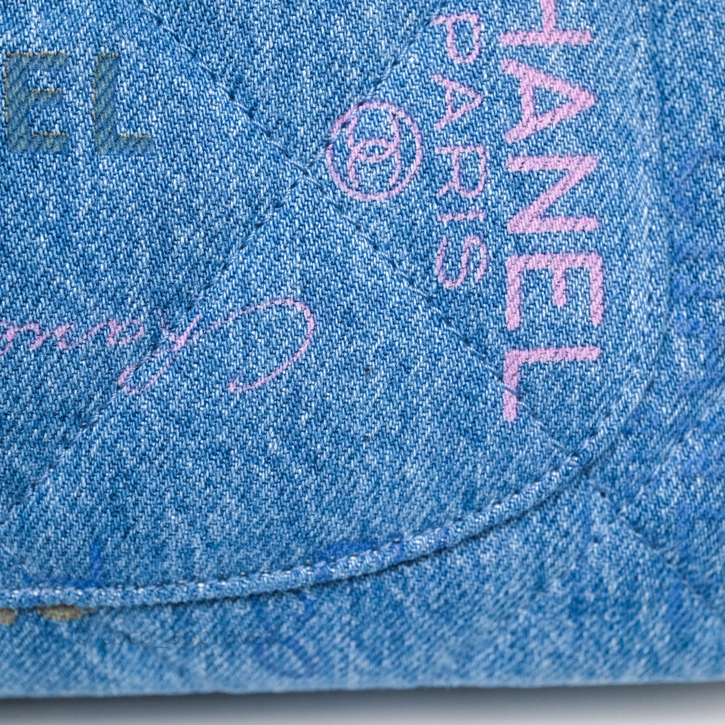 Chanel Large Denim Mood Flap Quilted Blue Multicolor 22P