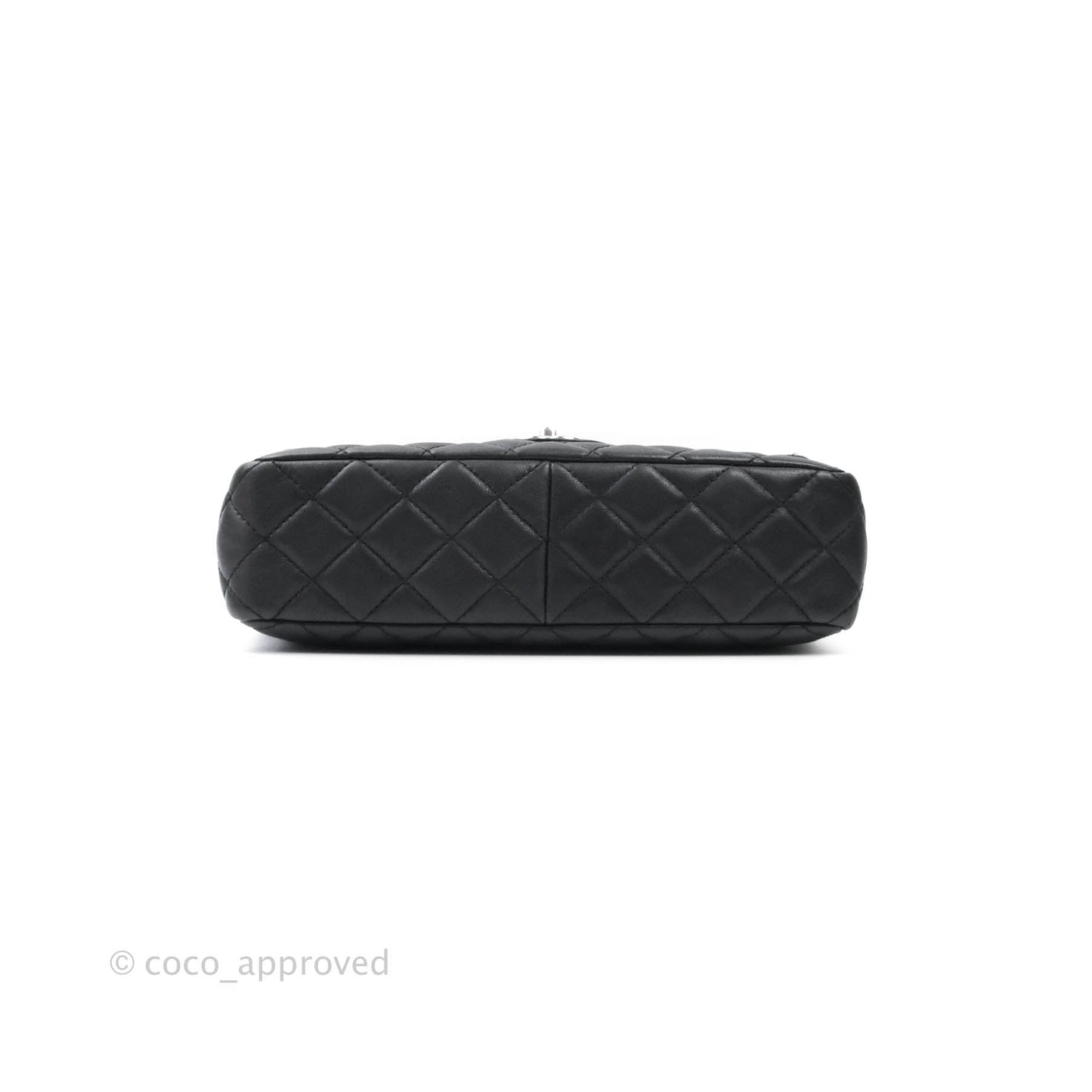 Chanel Quilted Calfskin Black Flap Bag Silver Hardware