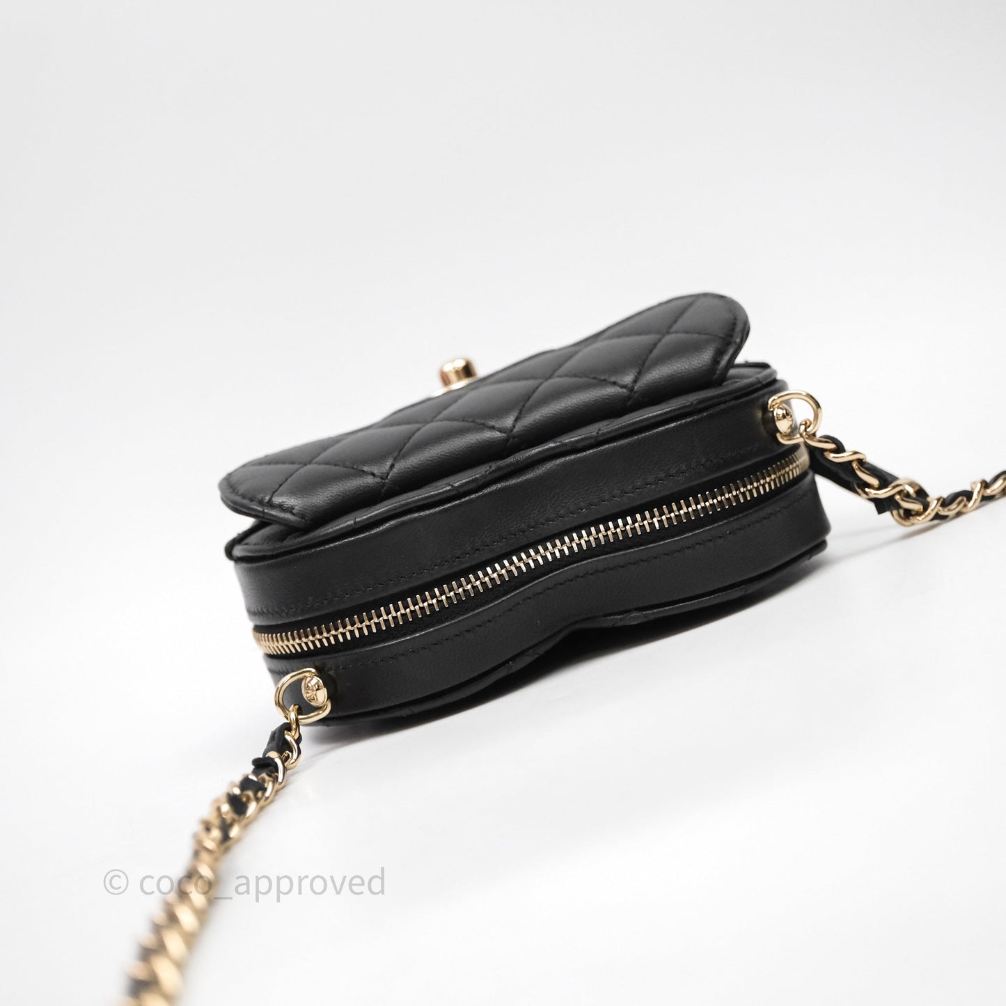 Chanel Small Heart Bag Black Lambskin Gold Hardware