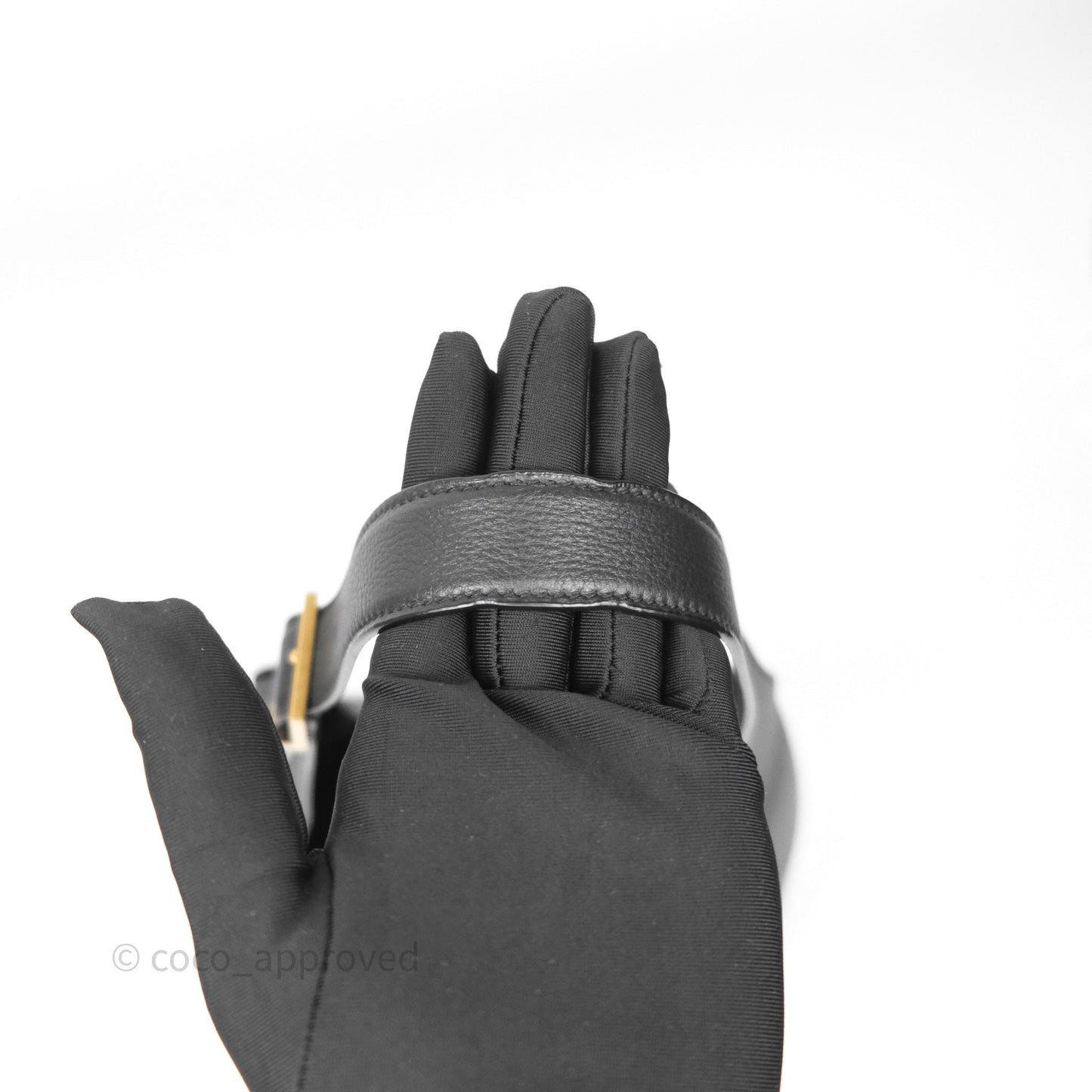 Saint Laurent LE 5 à 7 Supple Small Black Grained Leather Gold Hardware