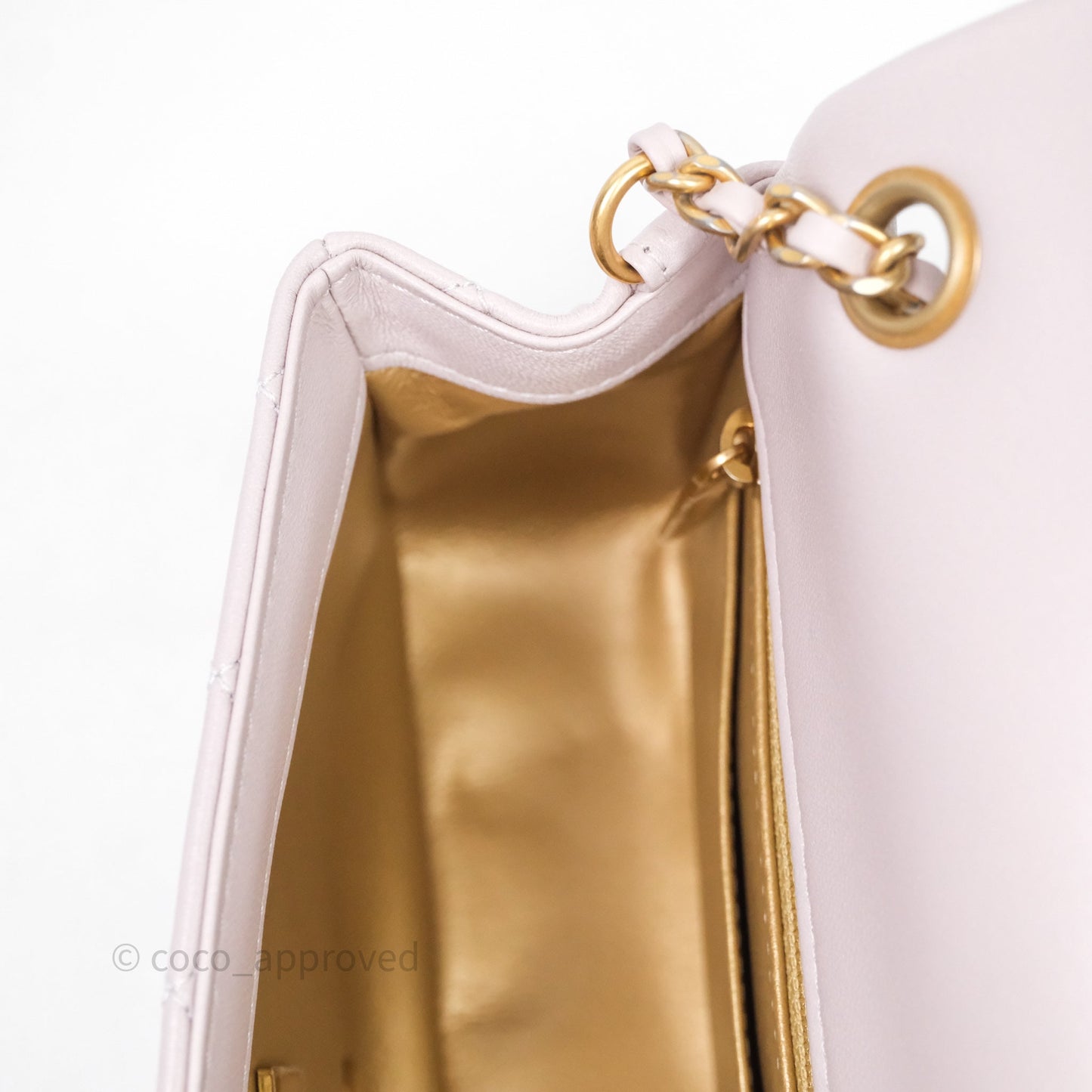 Chanel Mini Rectangular Pearl Crush Lilac Lambskin Aged Gold Hardware