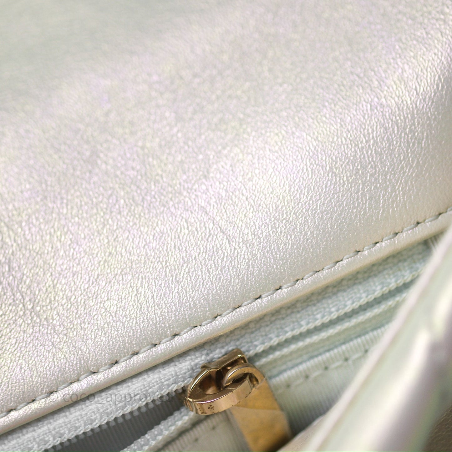 Chanel 19 Small Iridescent White Mixed Hardware