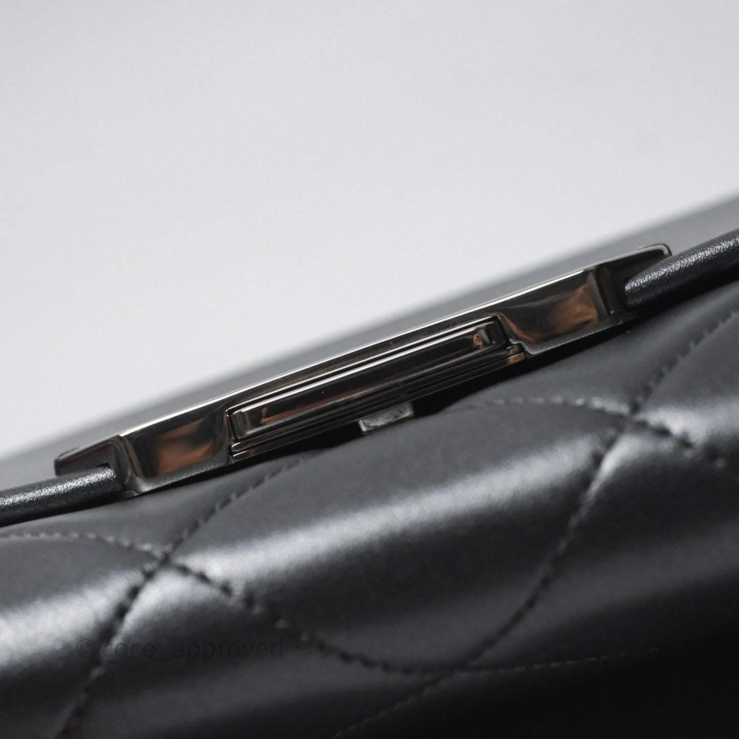 Chanel Clutch with Chain Metallic Dark Grey Silver Hardware