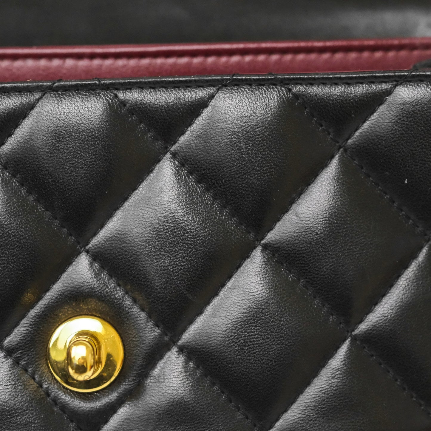 Chanel Vintage Half Moon Flap Shoulder Bag Black Lambskin 24K Gold Hardware