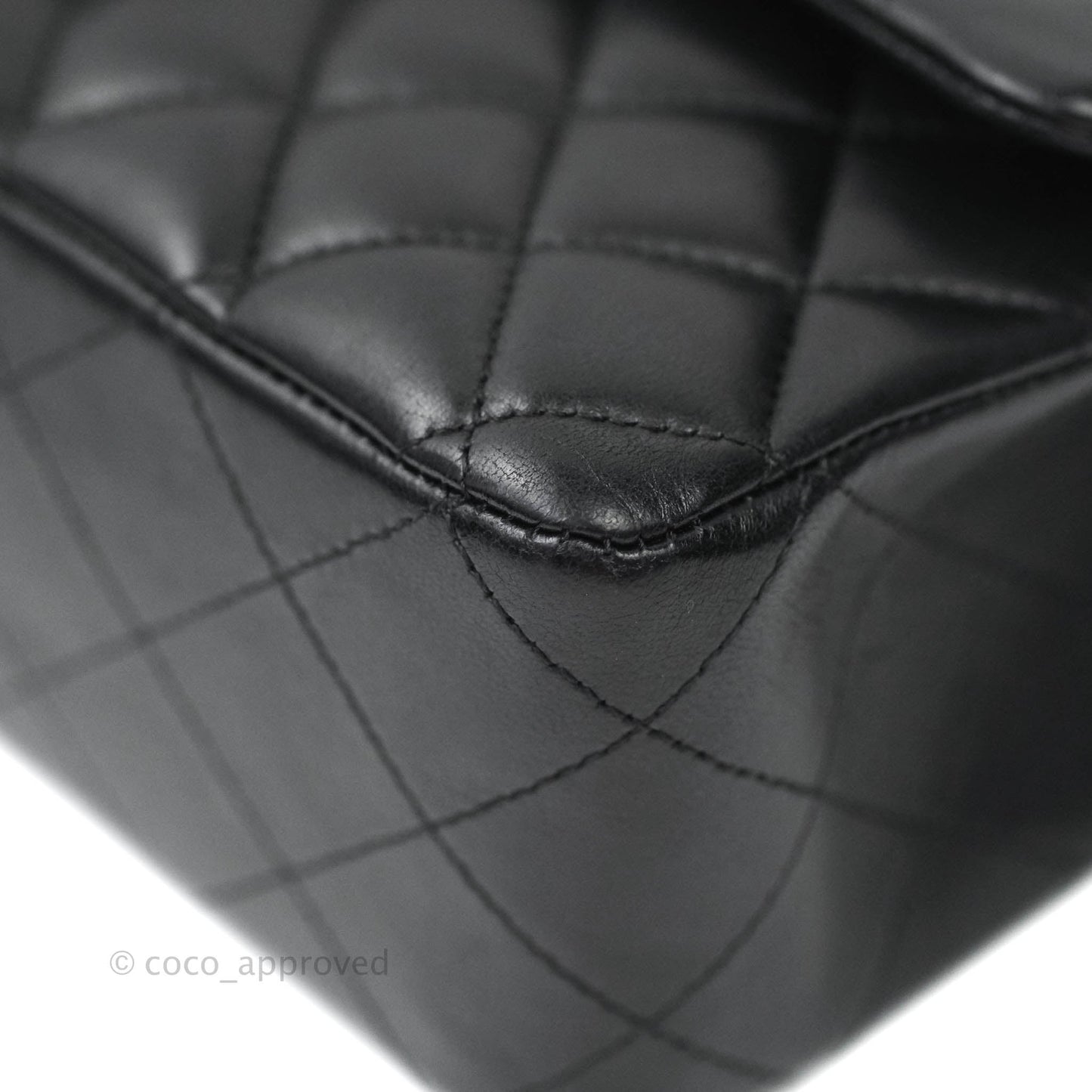 Chanel Classic M/L Medium Double Flap Black Lambskin Gold Hardware