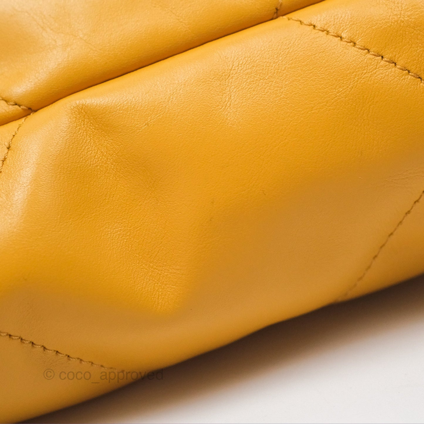Chanel 22 Small Mustard Yellow Shiny Aged Calfskin Aged Gold Hardware