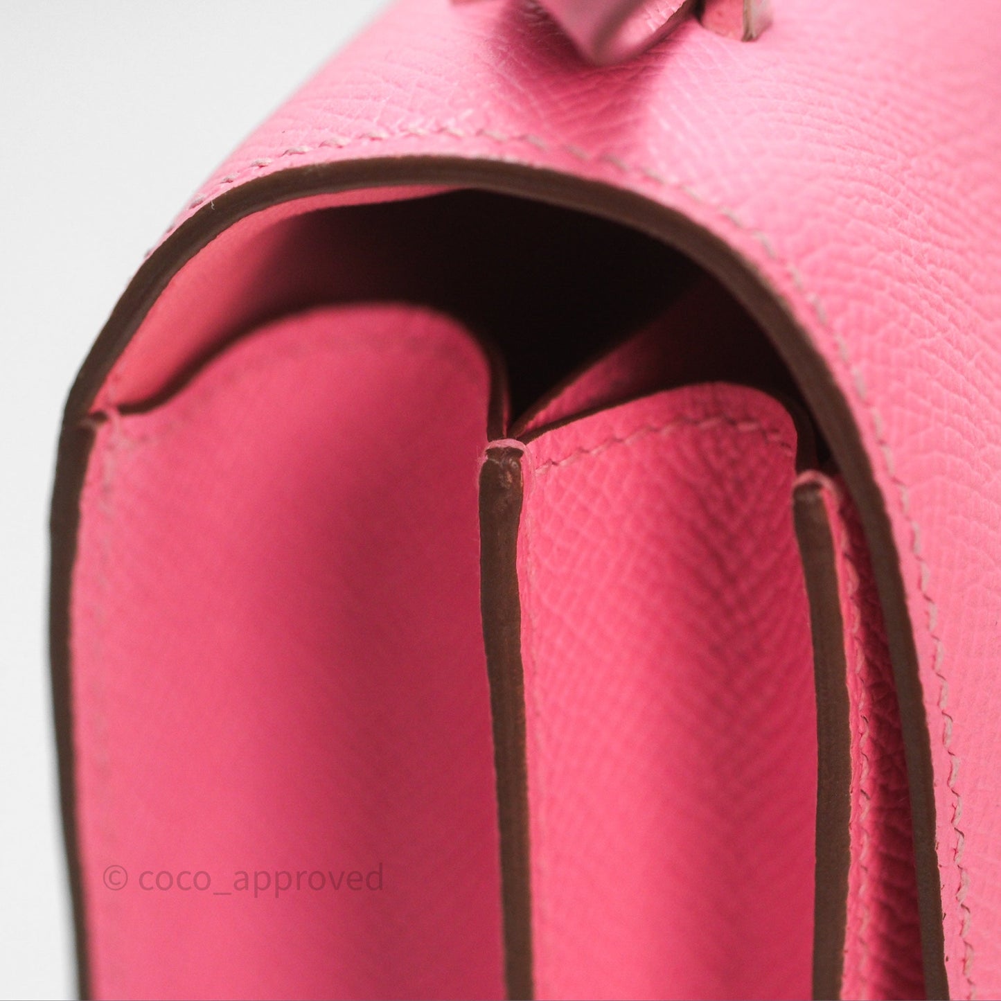 Hermès Constance Mini 18cm Rose d'ete Epsom Palladium Hardware
