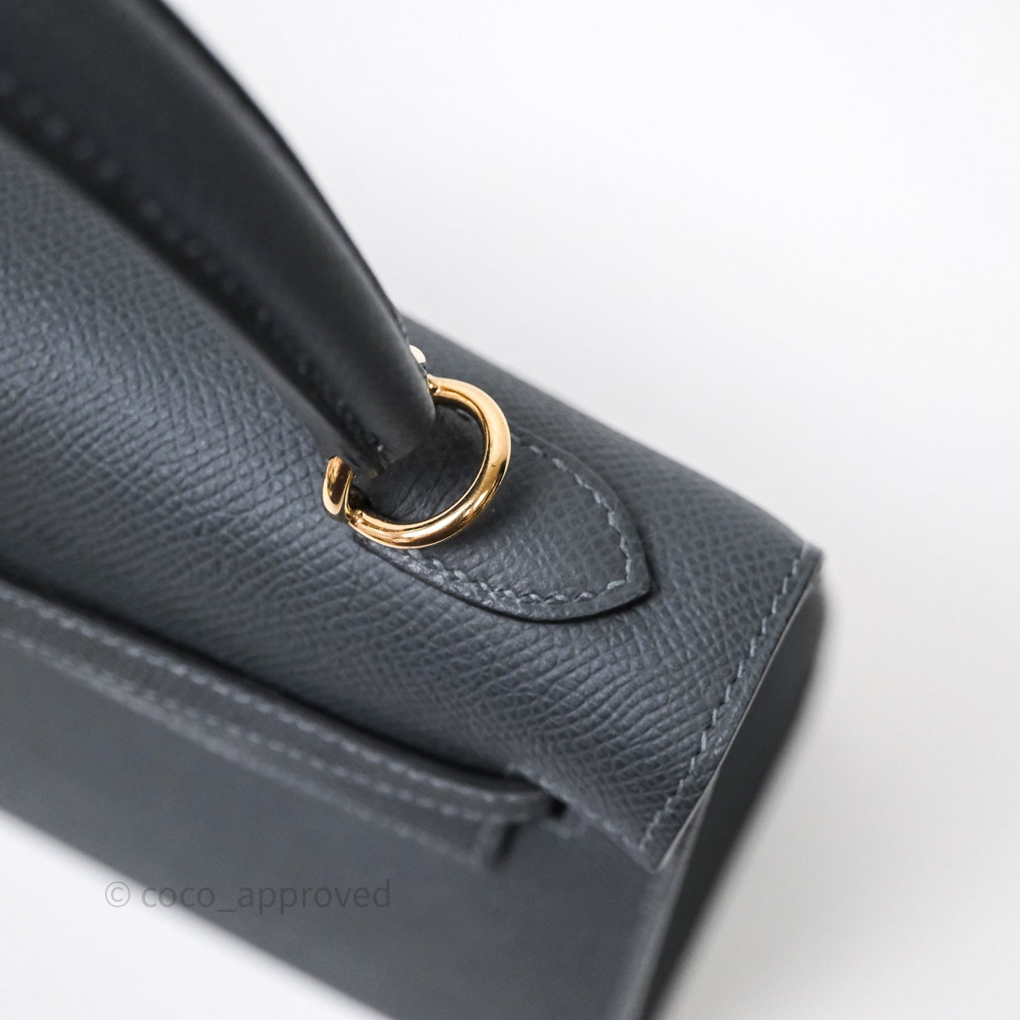 Hermès Kelly 25 Gris Meyer 0L Epsom Light Gold Hardware