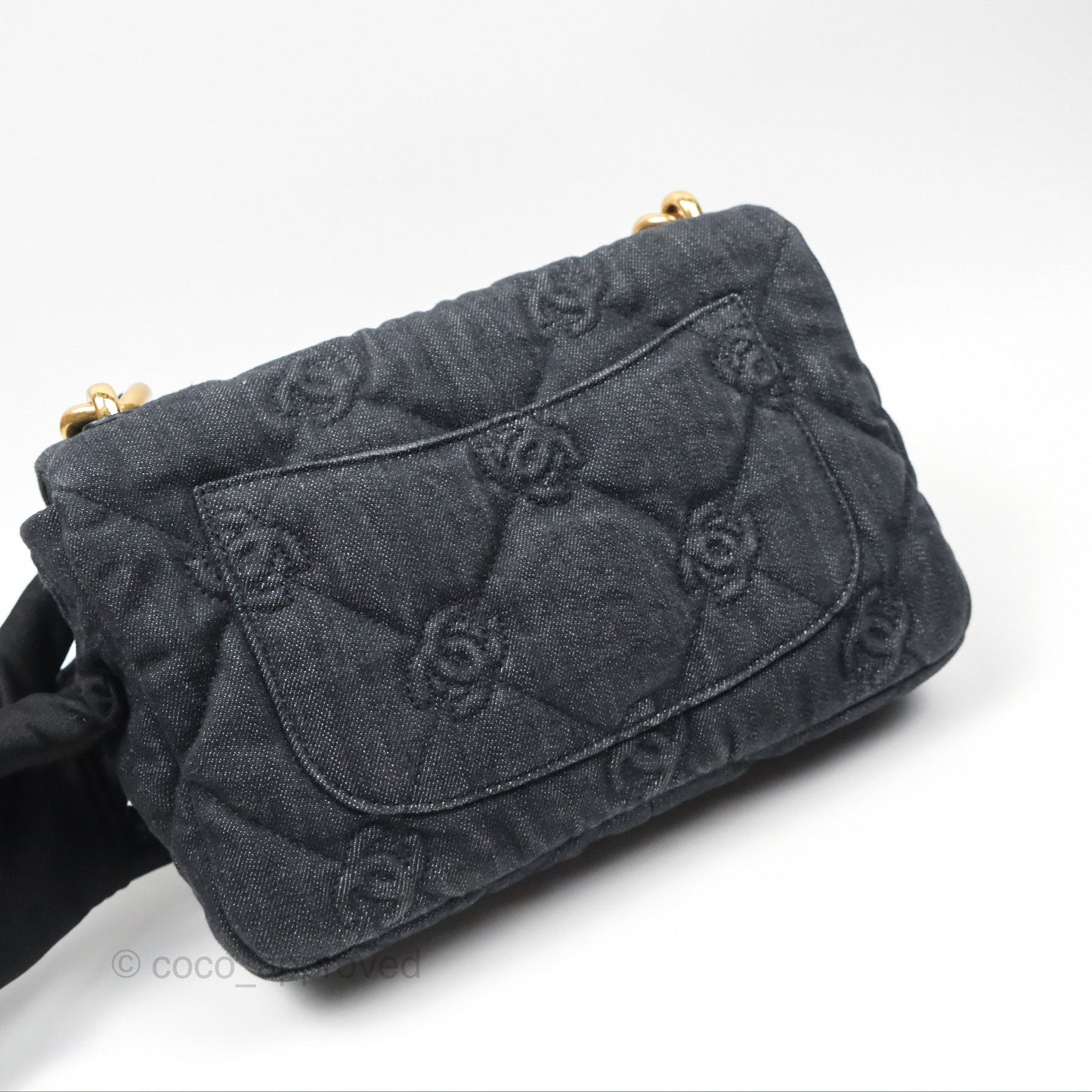 Chanel Medium Funky Town Flap Denim Aged Gold Hardware 22S