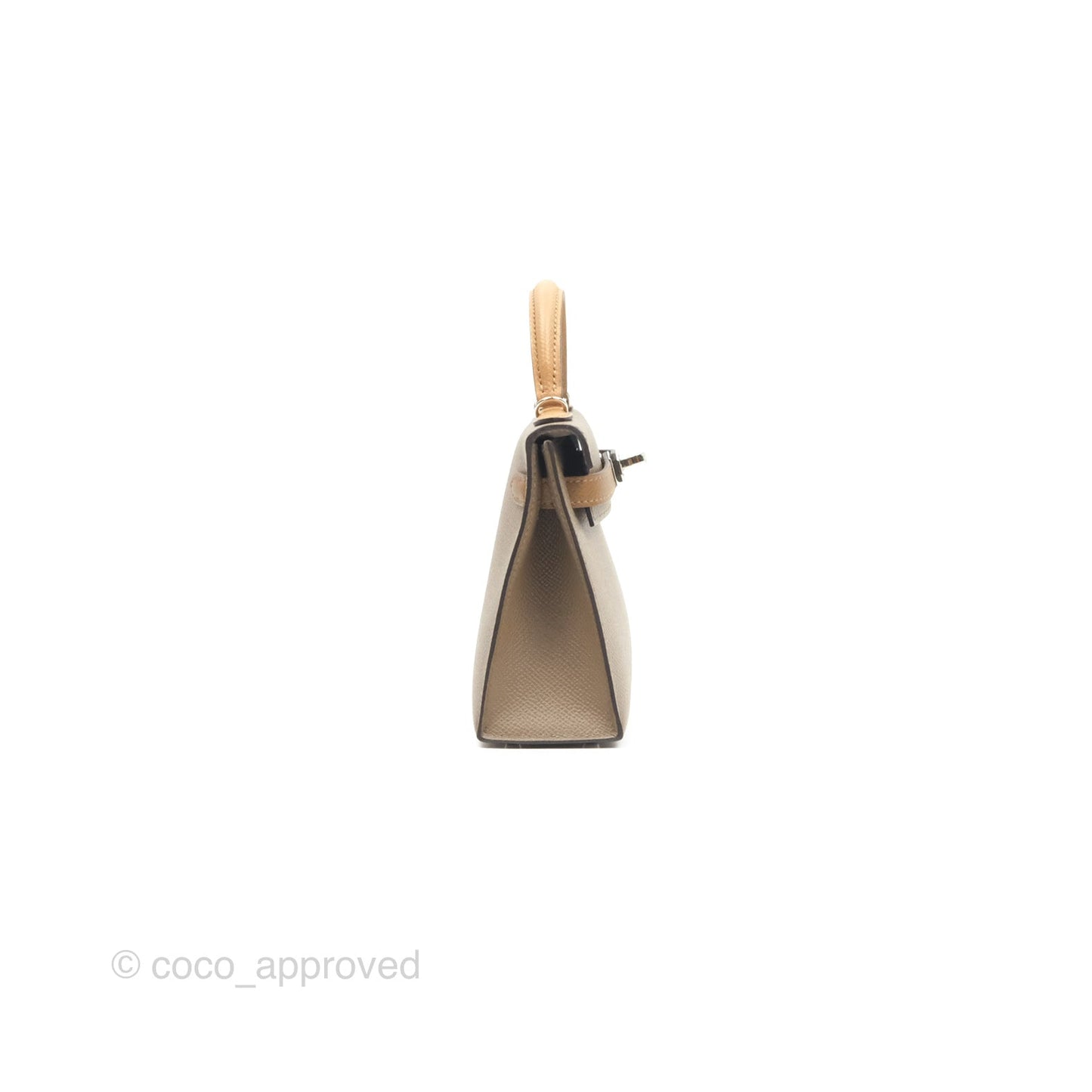 Hermès Mini Kelly II Etoupe 18/Alezan 3G/Biscuit 48 Epsom Palladium Hardware