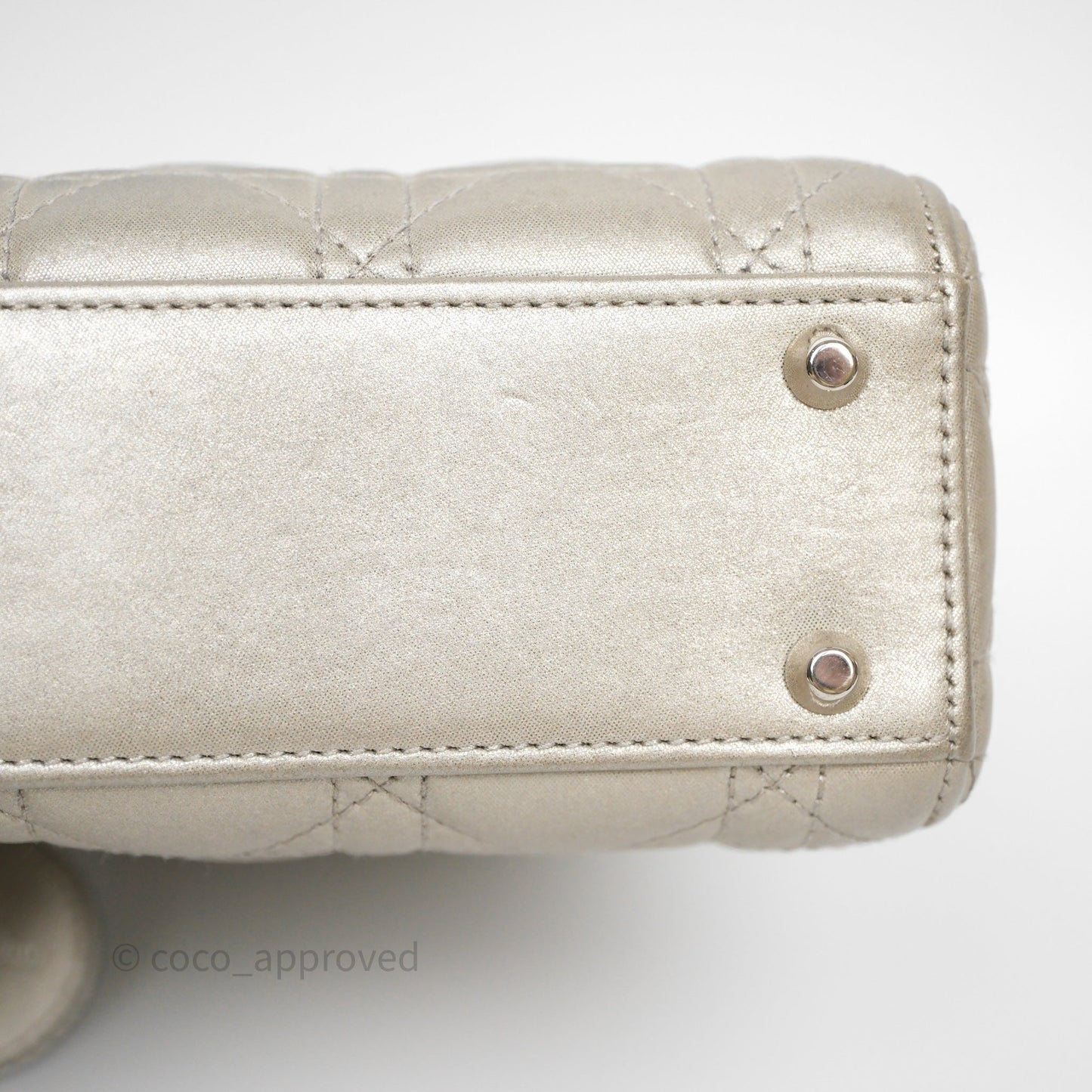 Christian Dior Mini Lady Dior Metallic Silver Nubuck Silver Hardware