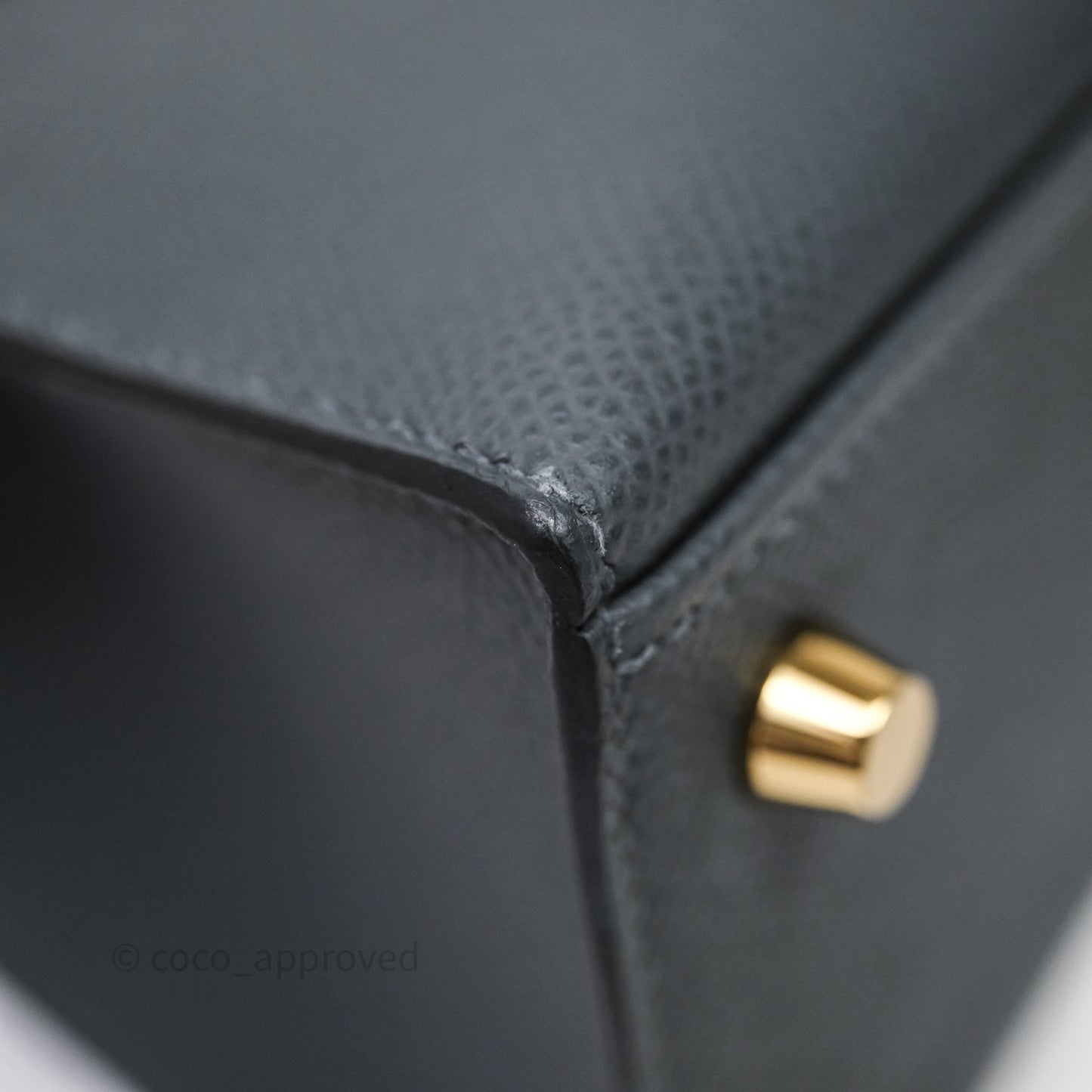 Hermès Kelly 25 Gris Meyer 0L Epsom Light Gold Hardware