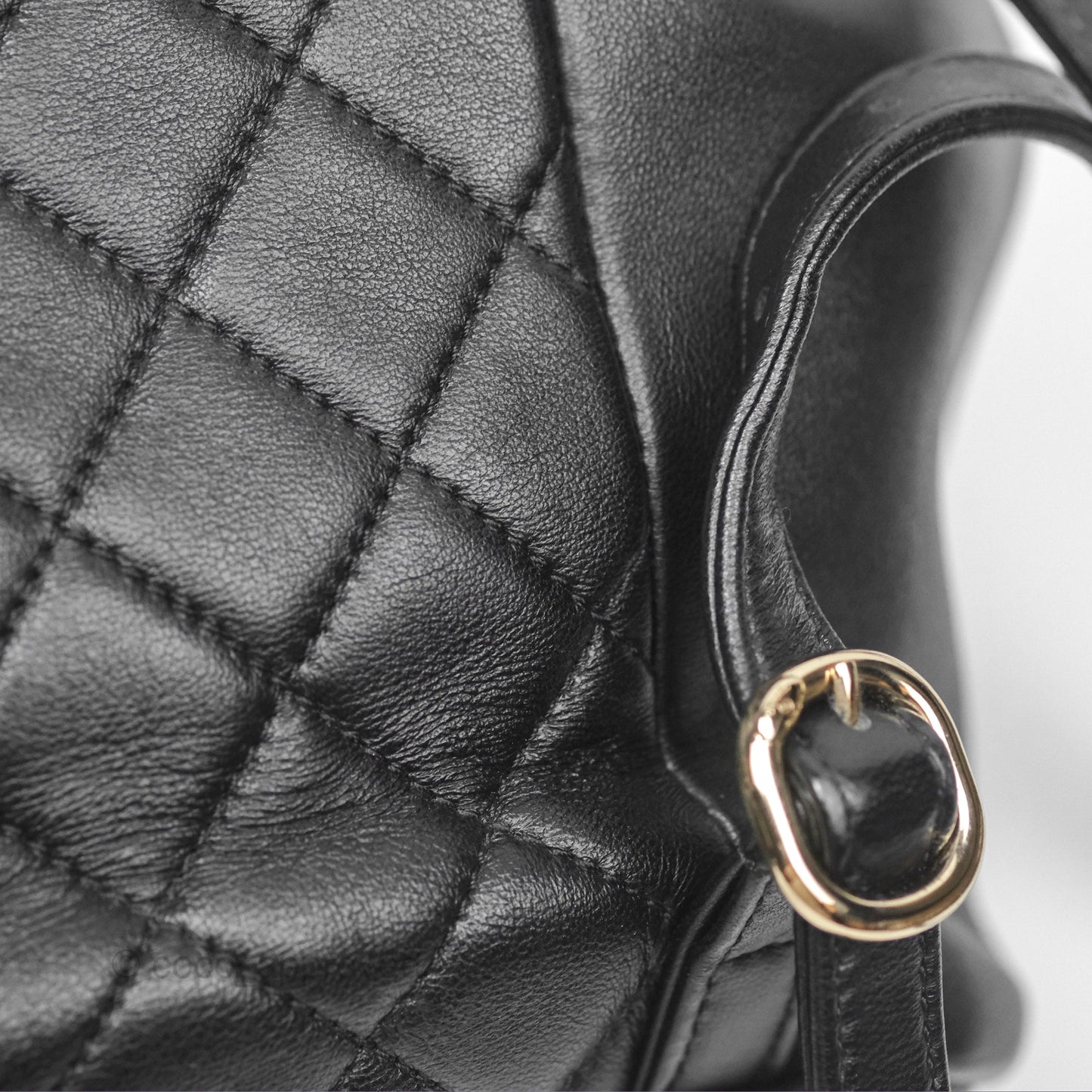 Chanel Quilted Small Duma Drawstring Backpack Black Lambskin