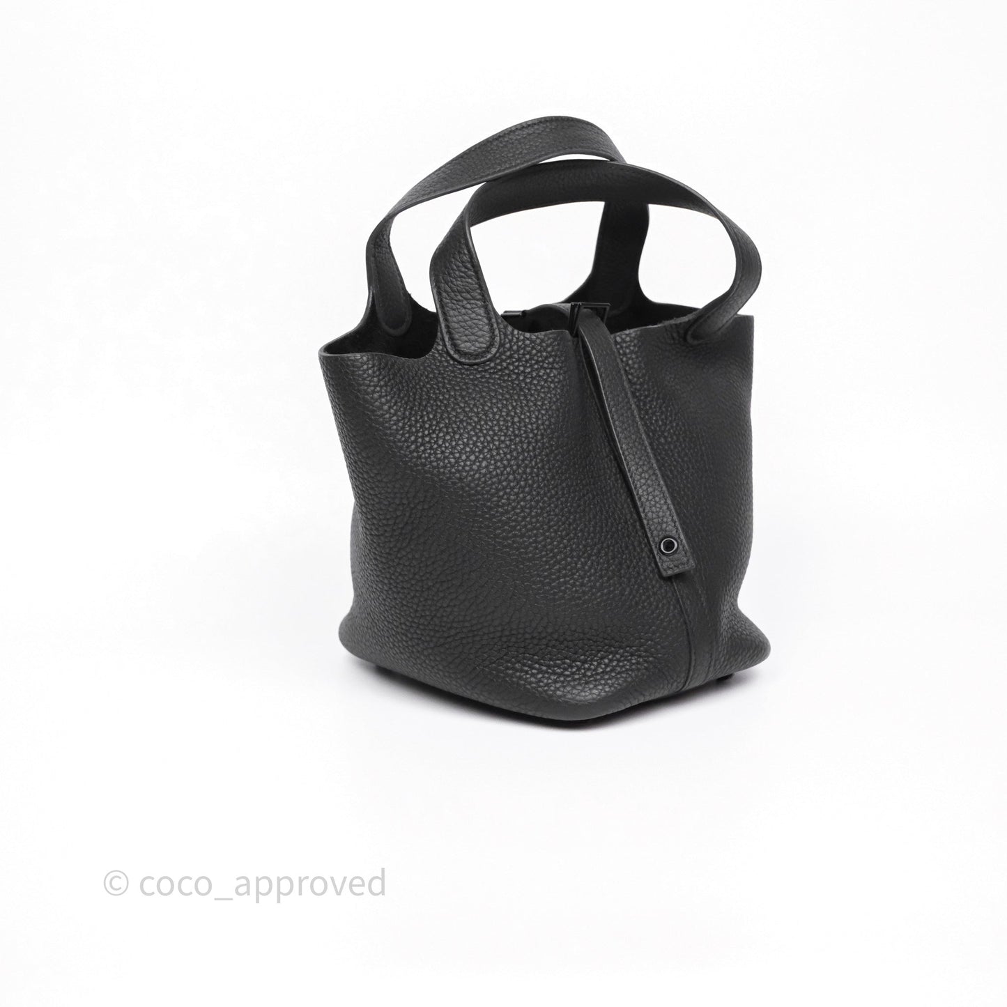 Hermès Picotin 18 Black Noir 89 Clemence So Black Hardware