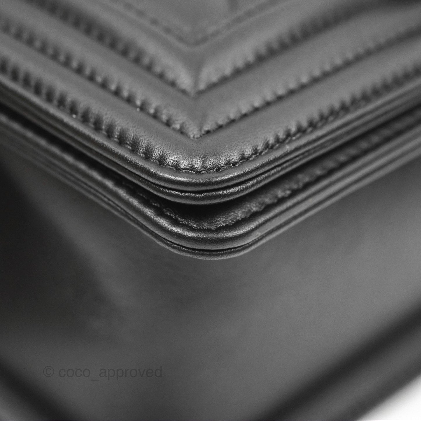 Chanel Small Boy Black Calfskin Ruthenium Hardware