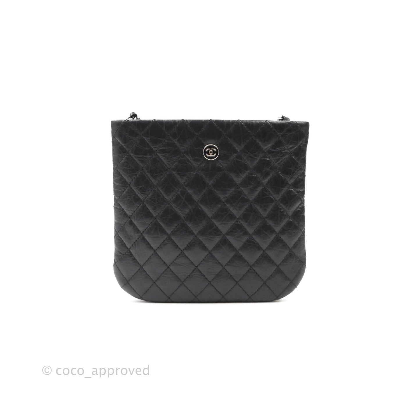 Chanel Quilted Black Crossbody Bag Silver Hardware