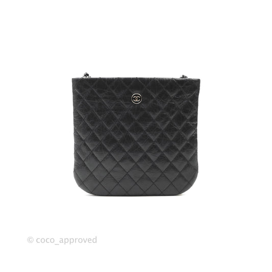 Chanel Quilted Black Crossbody Bag Silver Hardware