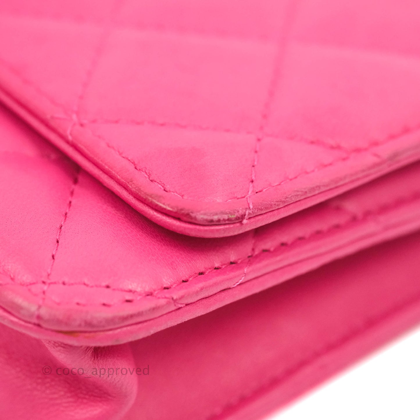 Chanel Quilted Wallet on Chain WOC Pink Lambskin Gold Hardware