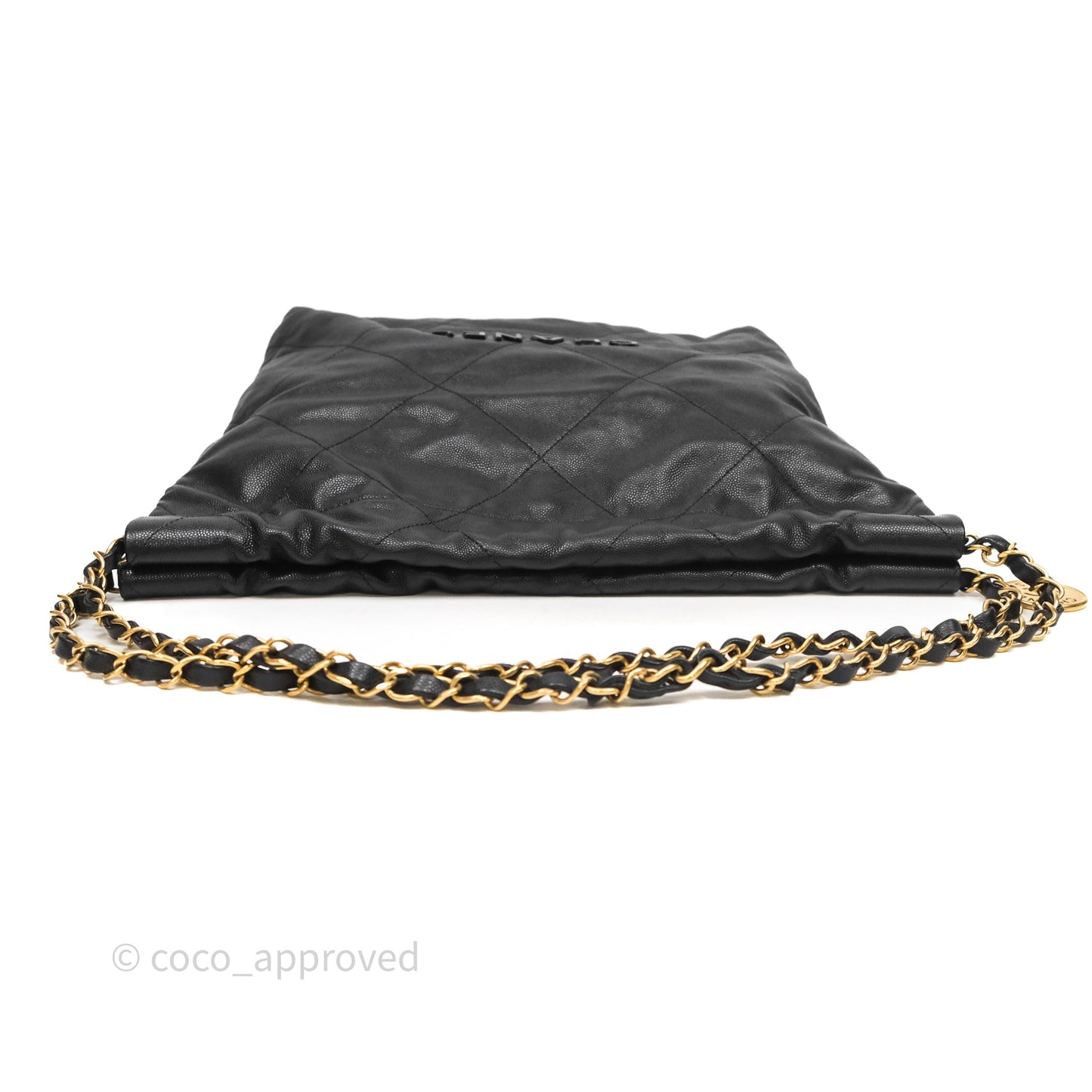 Chanel 22 Small Black Caviar Aged Gold Hardware