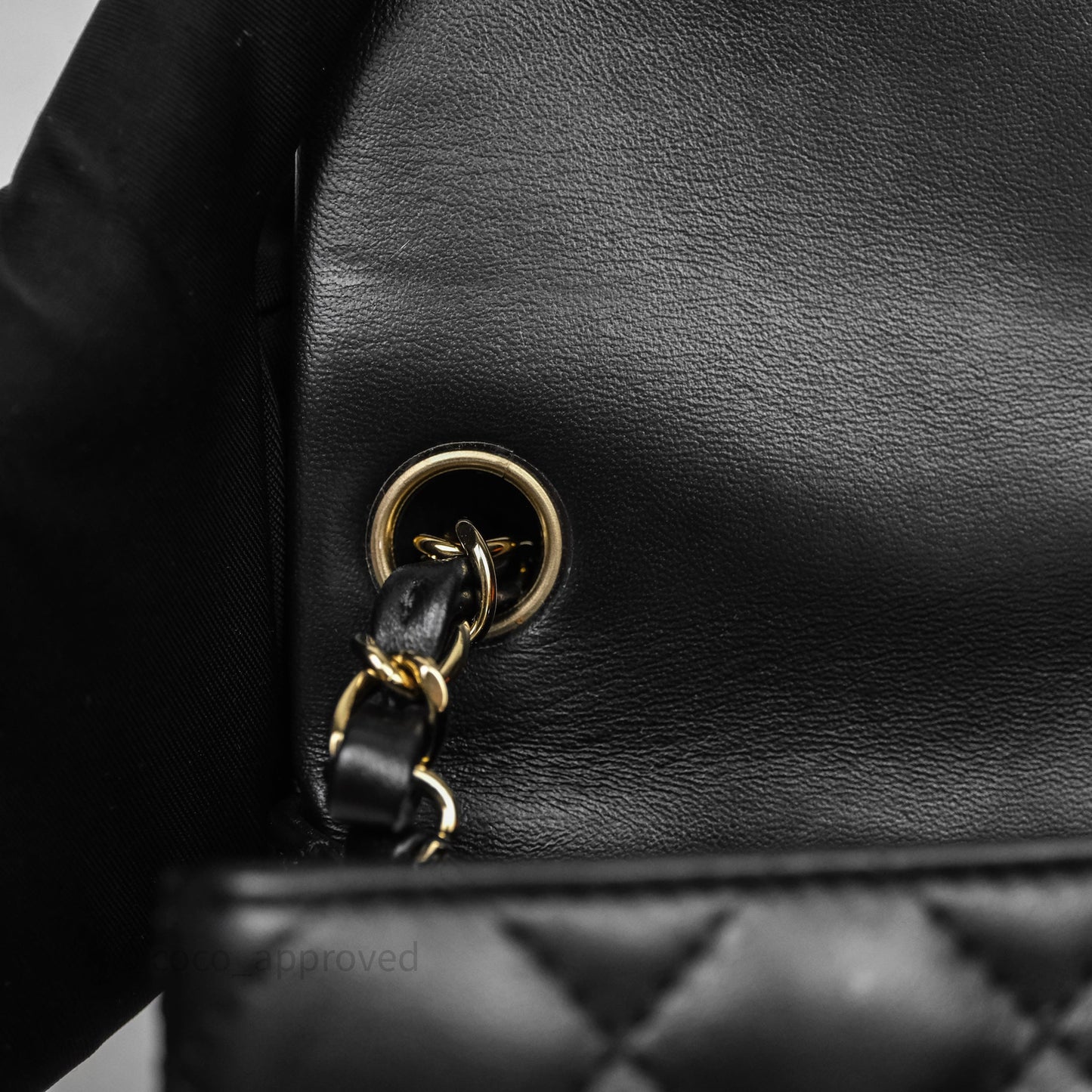 Chanel Mini Square Quilted Black Lambskin Gold Hardware