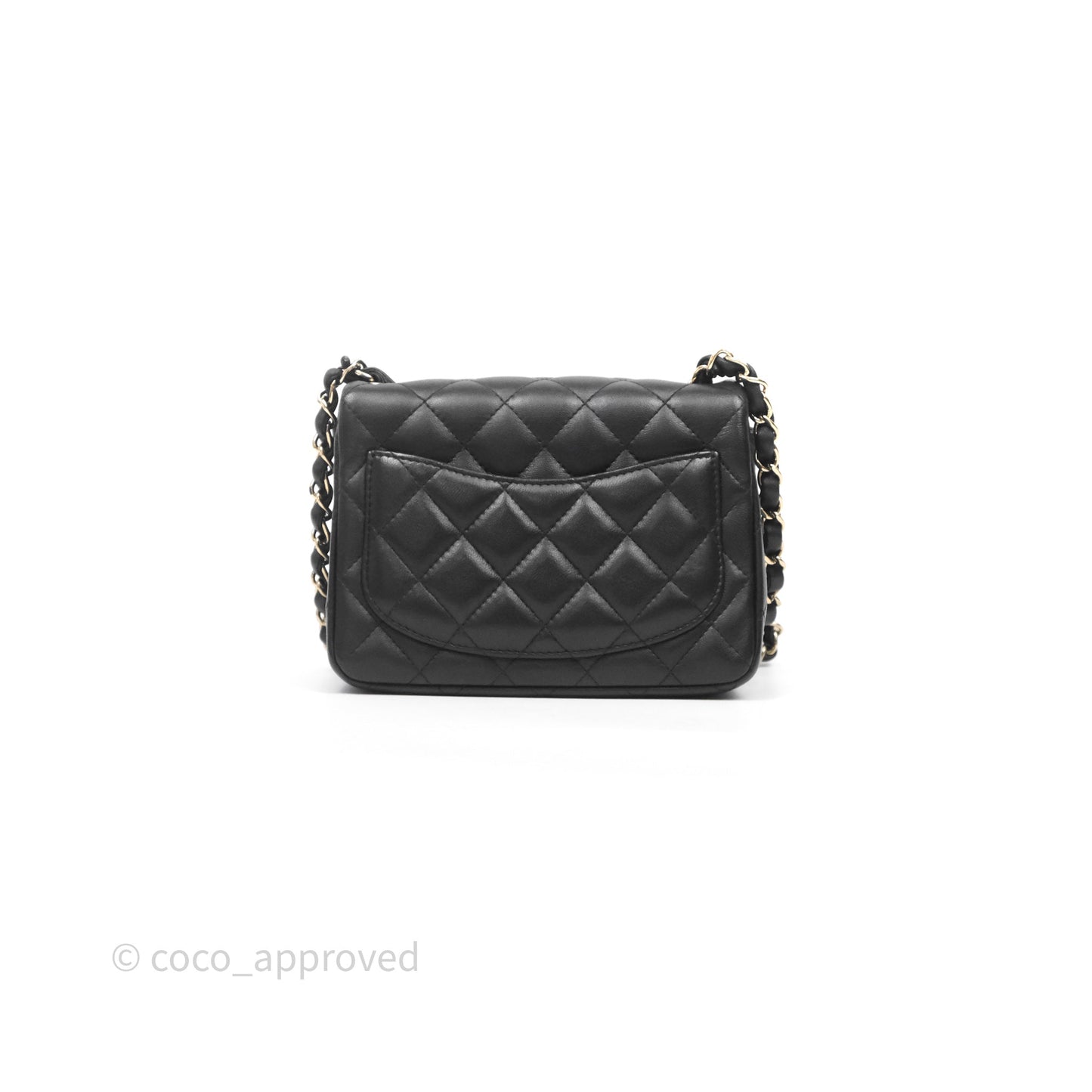 Chanel Mini Square Quilted Black Lambskin Gold Hardware