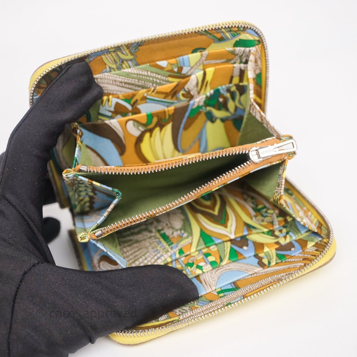 Hermès Silk In Compact Wallet Yellow Epsom