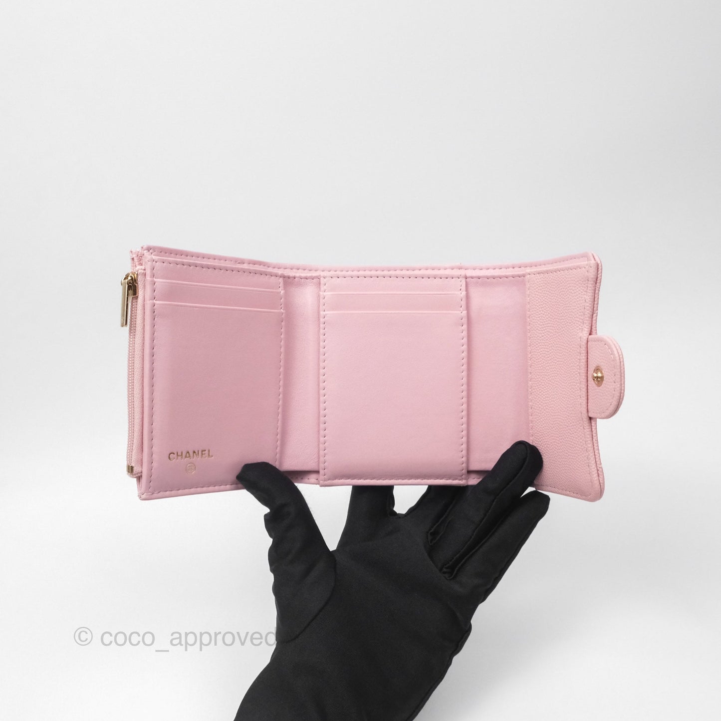 Chanel Classic Short Flap Wallet Pink Caviar Gold Hardware