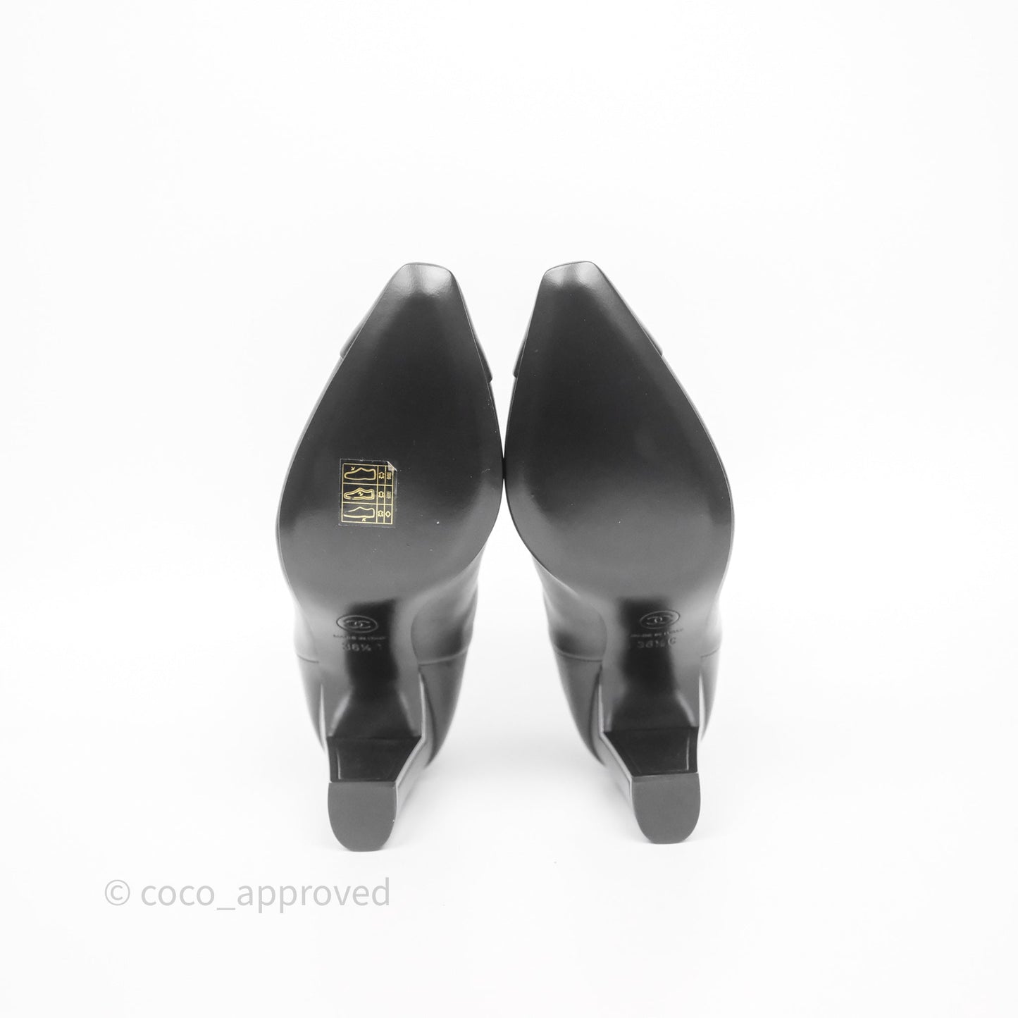 Chanel Leather Boots Black Size 36.5