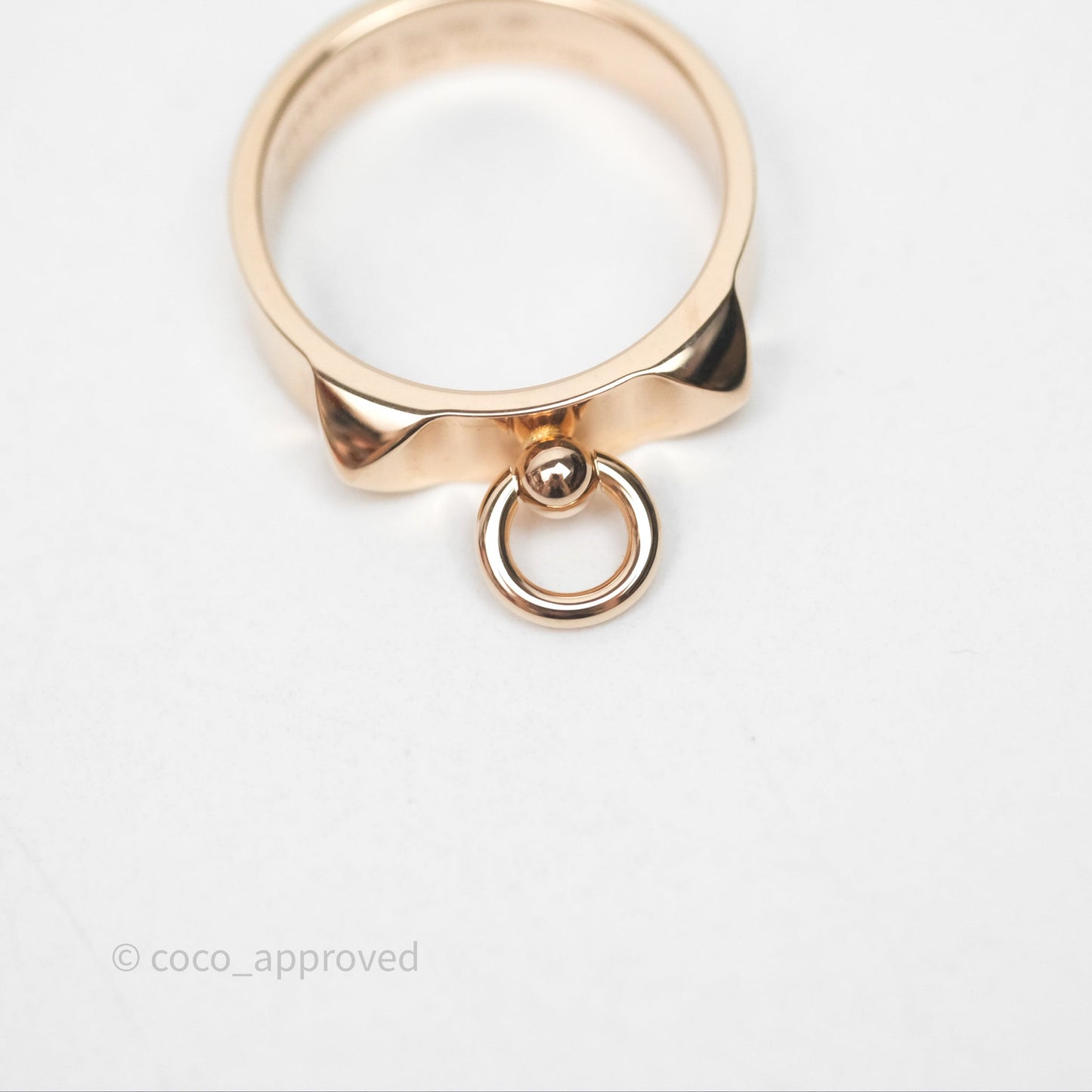 Hermes Collier de Chien Ring PM Rose Gold Size 52