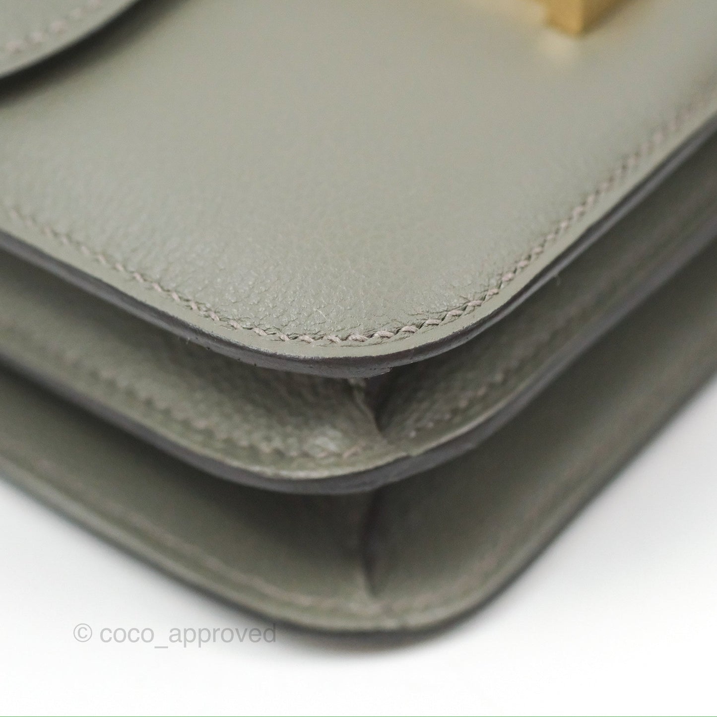 Hermès Constance Mini 18cm Mirror Gris Meyer 0L/Gris Pale M4 Evercolor Gold Hardware
