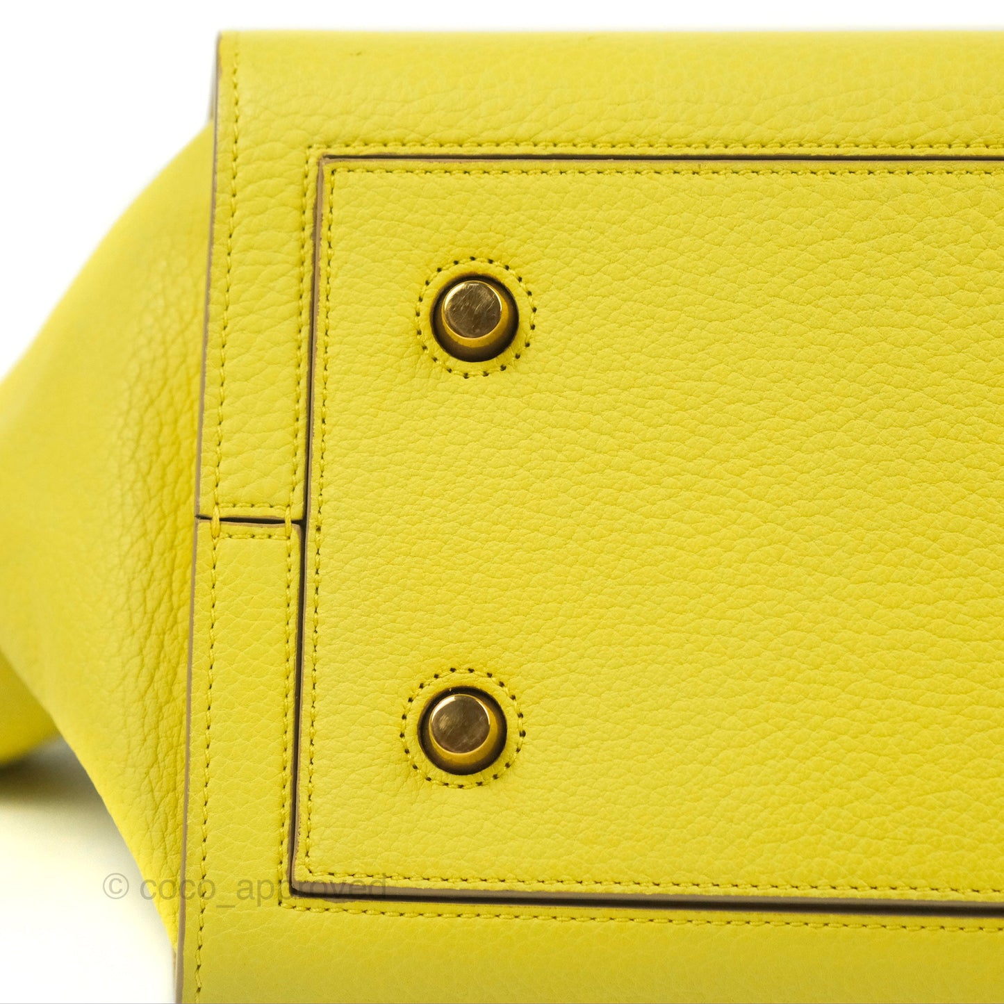 Celine Small Tie Knot Bag Yellow Grained Leather