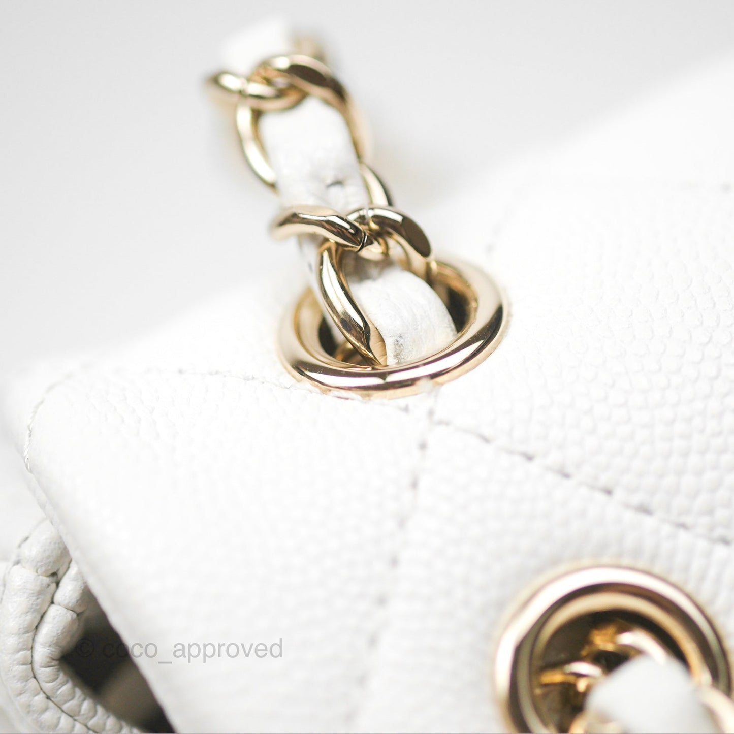 Chanel Mini Urban Spirit Backpack White Caviar Gold Hardware 23S