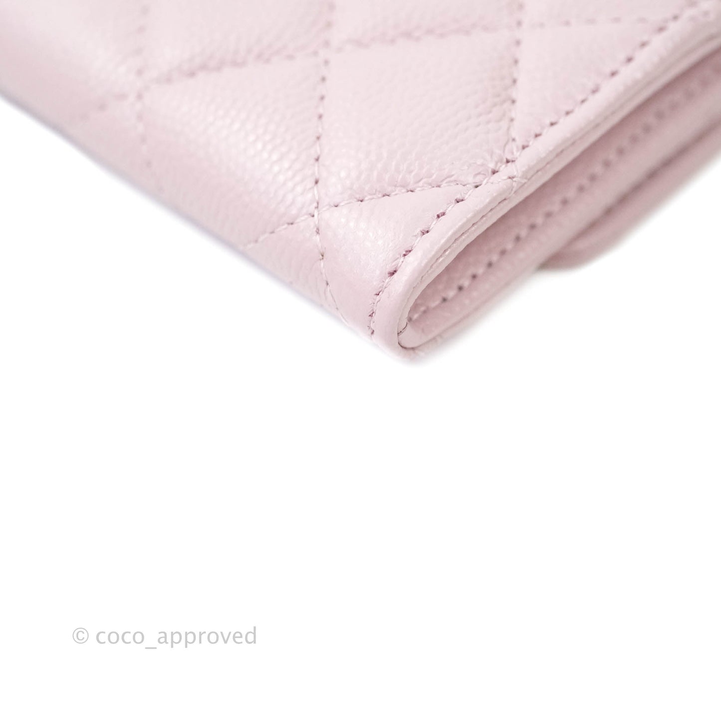 Chanel Caviar Quilted Flap Card Holder Lilac Rose Clair Gold Hardware 21S