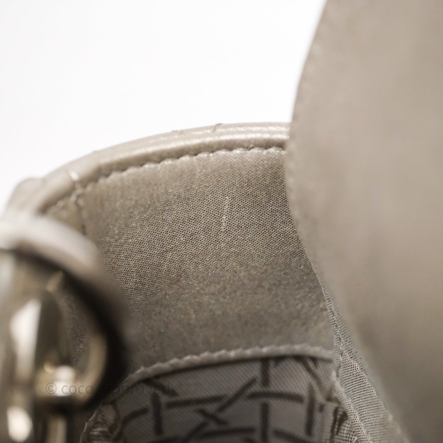 Christian Dior Mini Lady Dior Metallic Silver Nubuck Silver Hardware