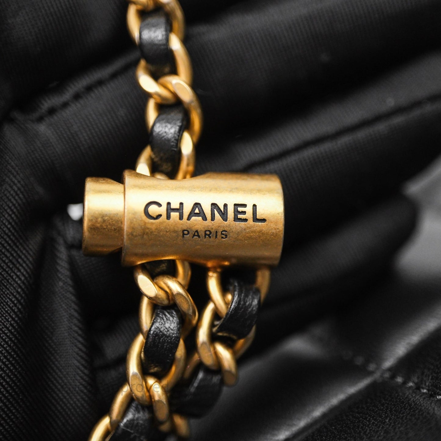 Chanel My Perfect Mini With Pearl Quilted Black Lambskin Gold Hardware
