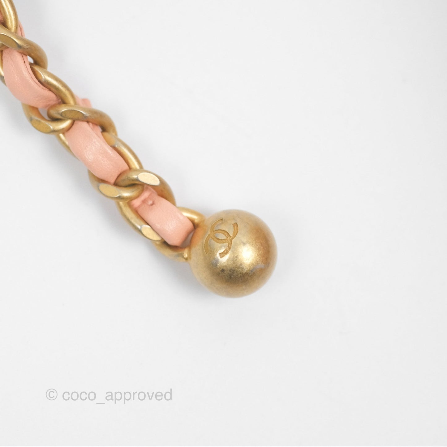 Chanel Pearl Crush Mini Square Quilted Peach Beige Lambskin Aged Gold Hardware
