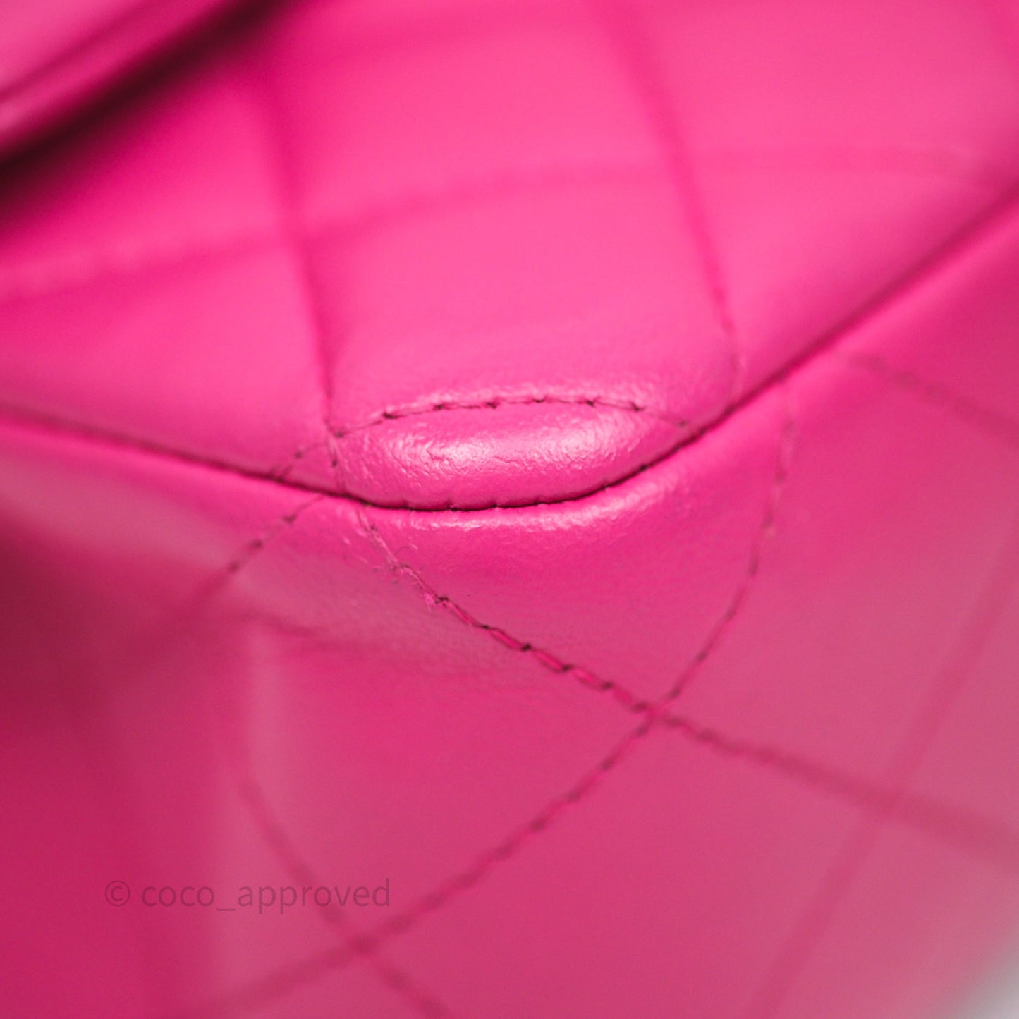Chanel Mini Rectangular Quilted Dark Pink Lambskin Silver Hardware