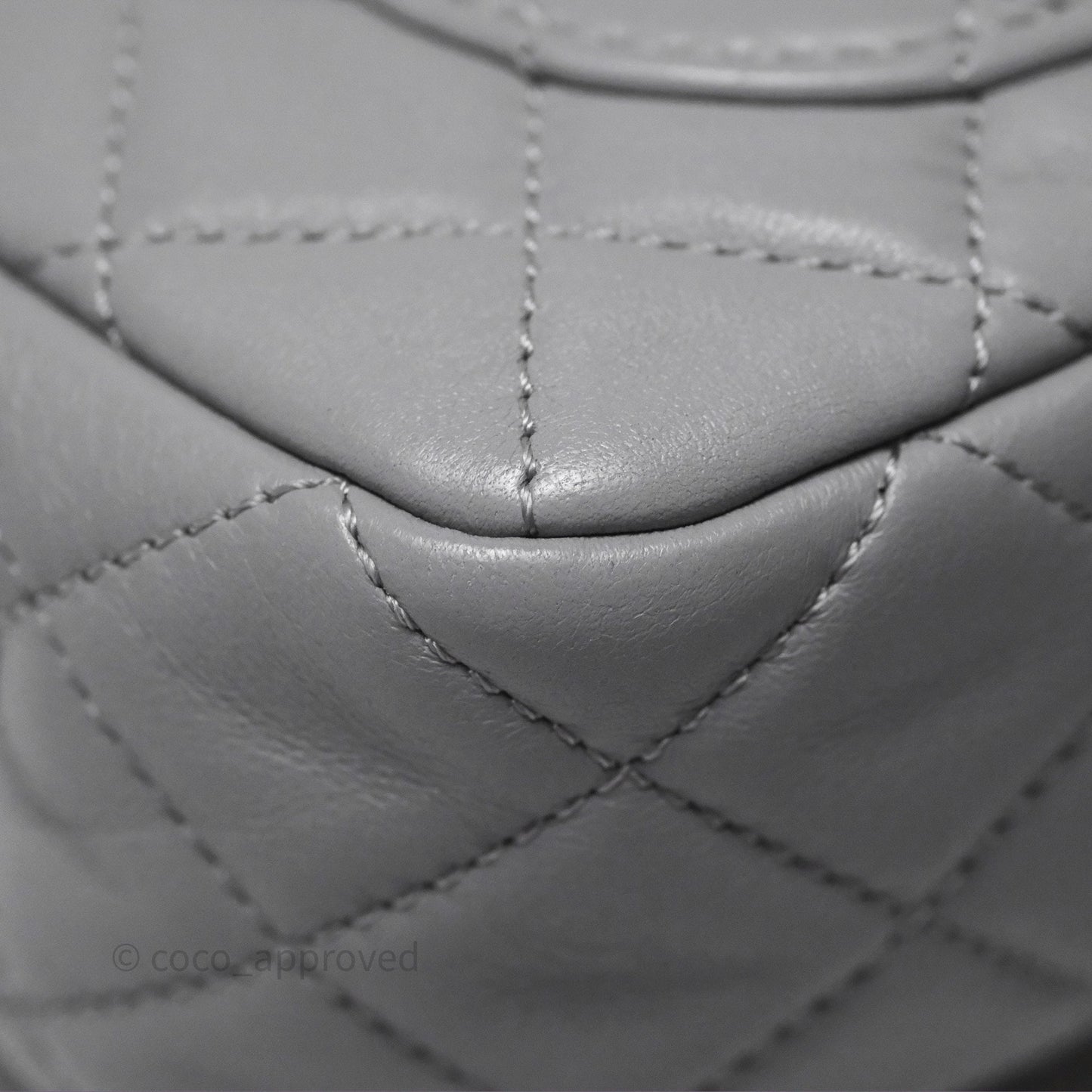 Chanel Pearl Crush Mini Rectangular Quilted Grey Lambskin Aged Gold Hardware