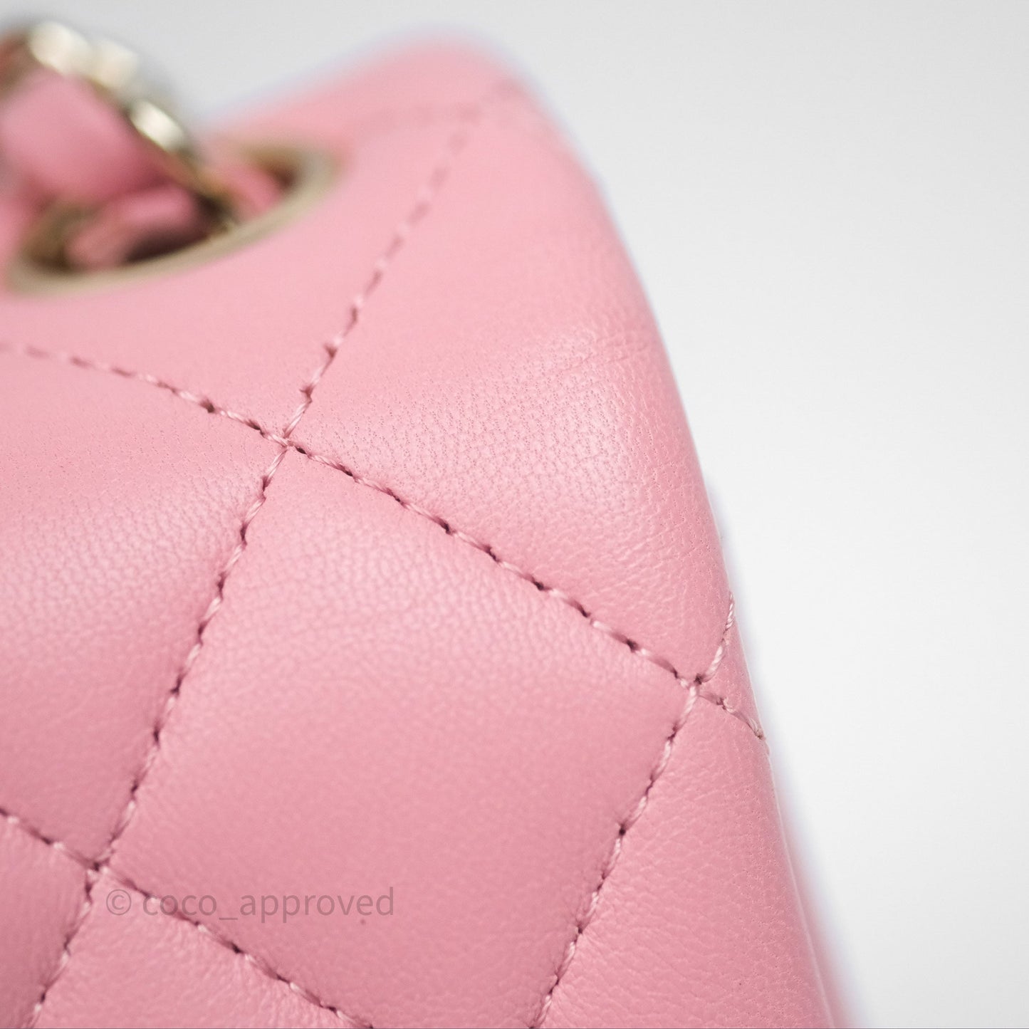 Chanel Mini Square Flap Quilted Pink Lambskin Gold Hardware