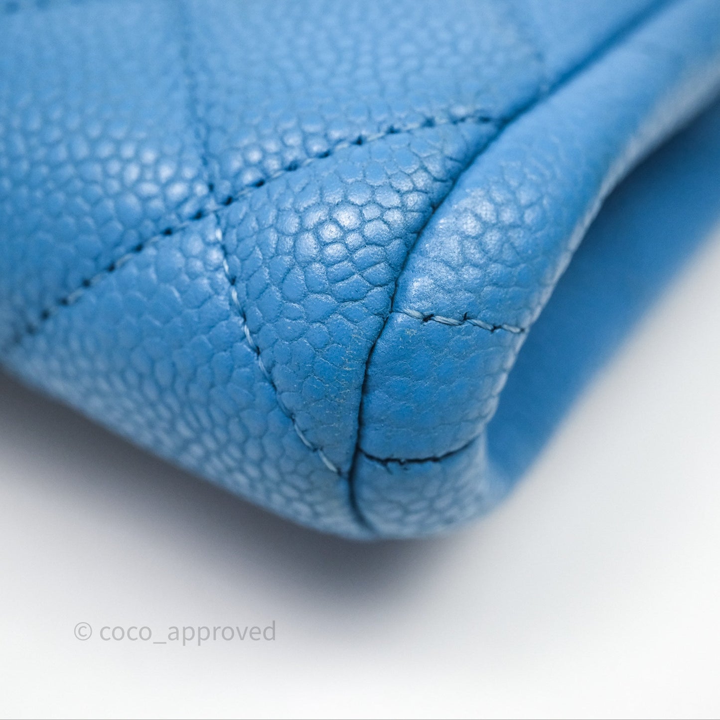 Chanel Quilted Clutch with Chain Caviar Azul Sliver Hardware