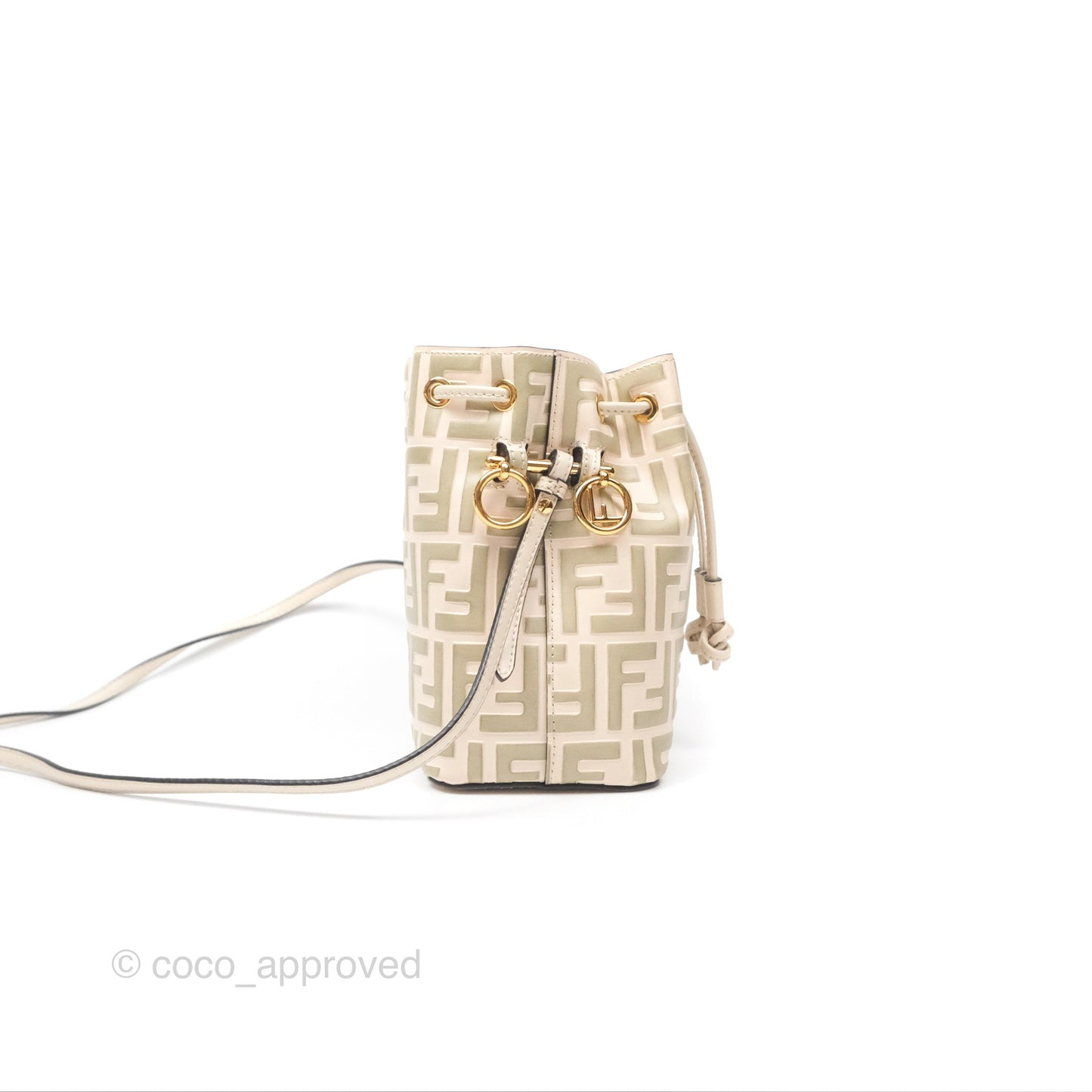 Fendi Mini Mon Tresor Bucket Bag FF Motif Beige
