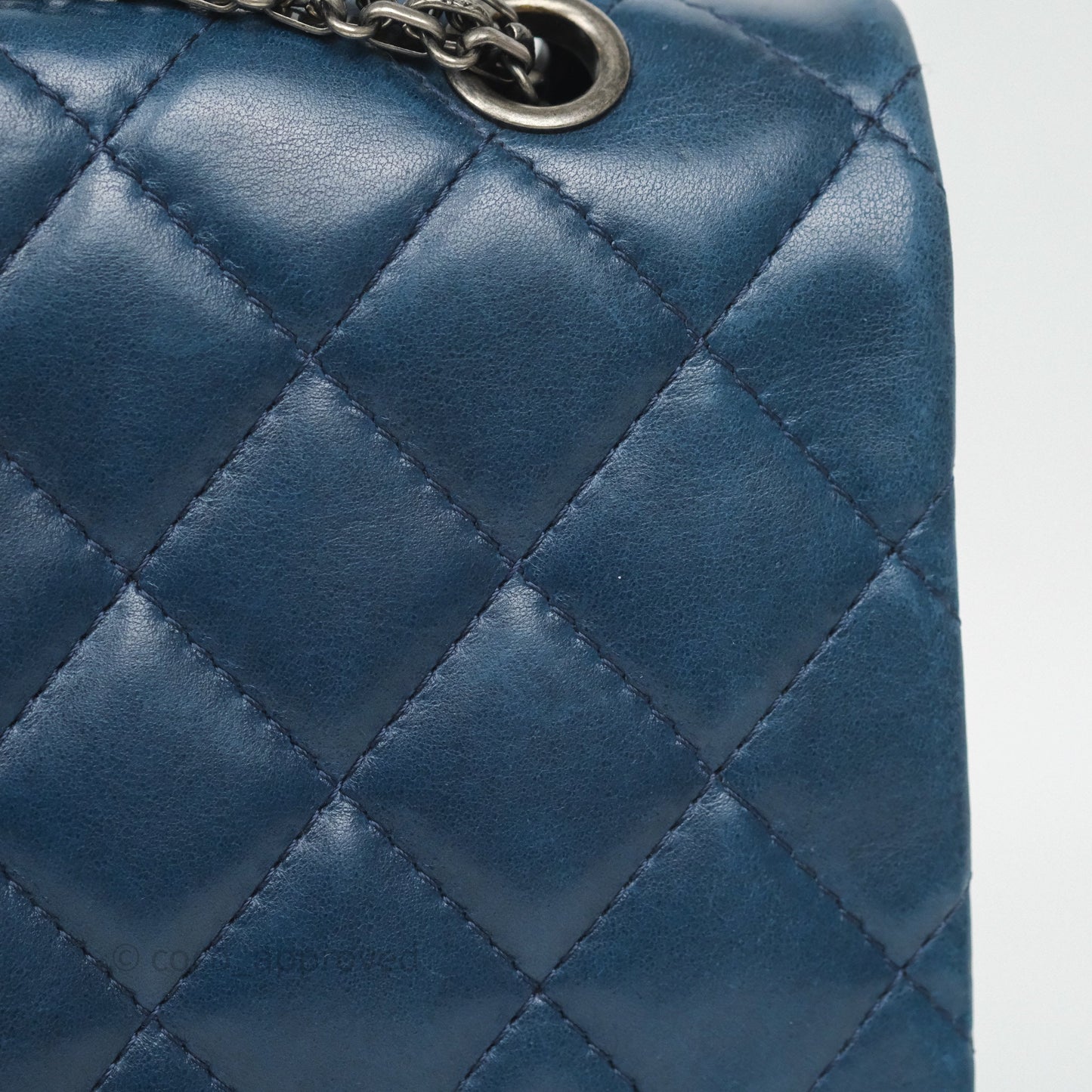 Chanel Reissue 227 Quilted Navy Lambskin Ruthenium Hardware