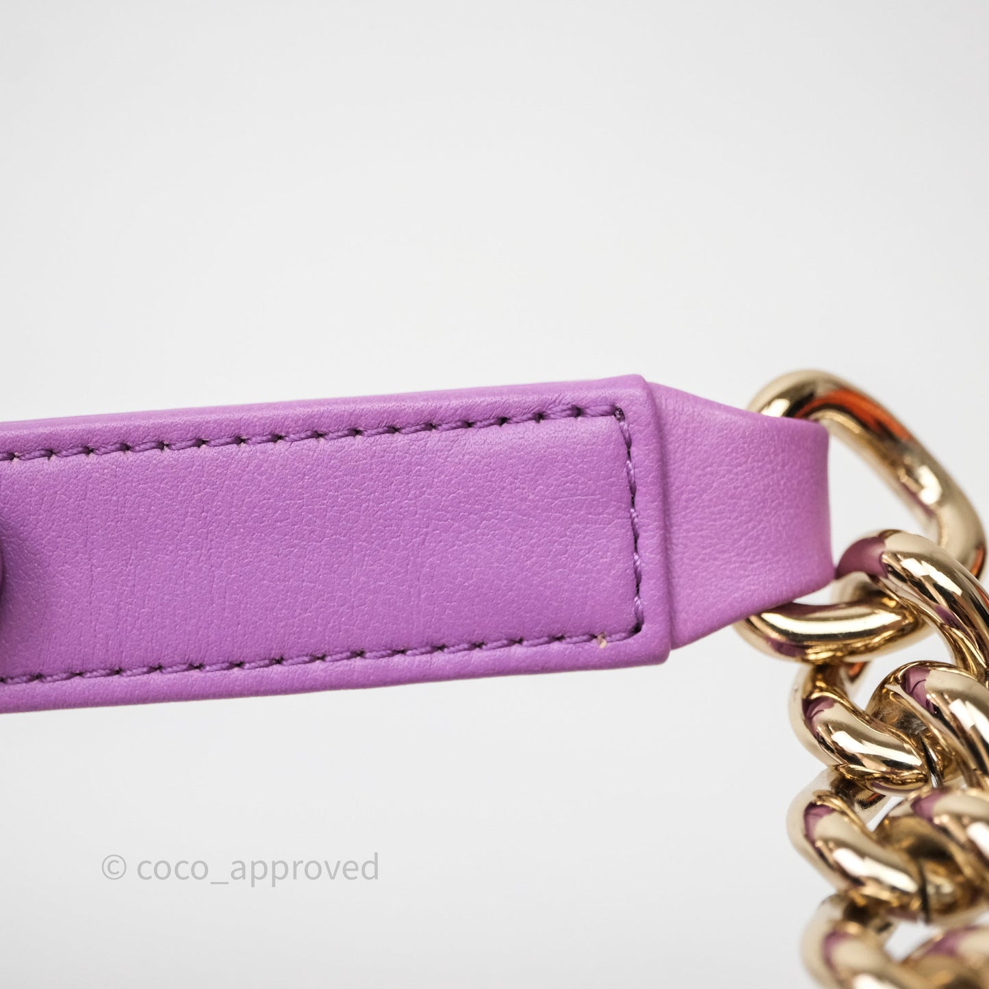 Chanel Chevron Small Boy Purple Calfskin Gold Hardware